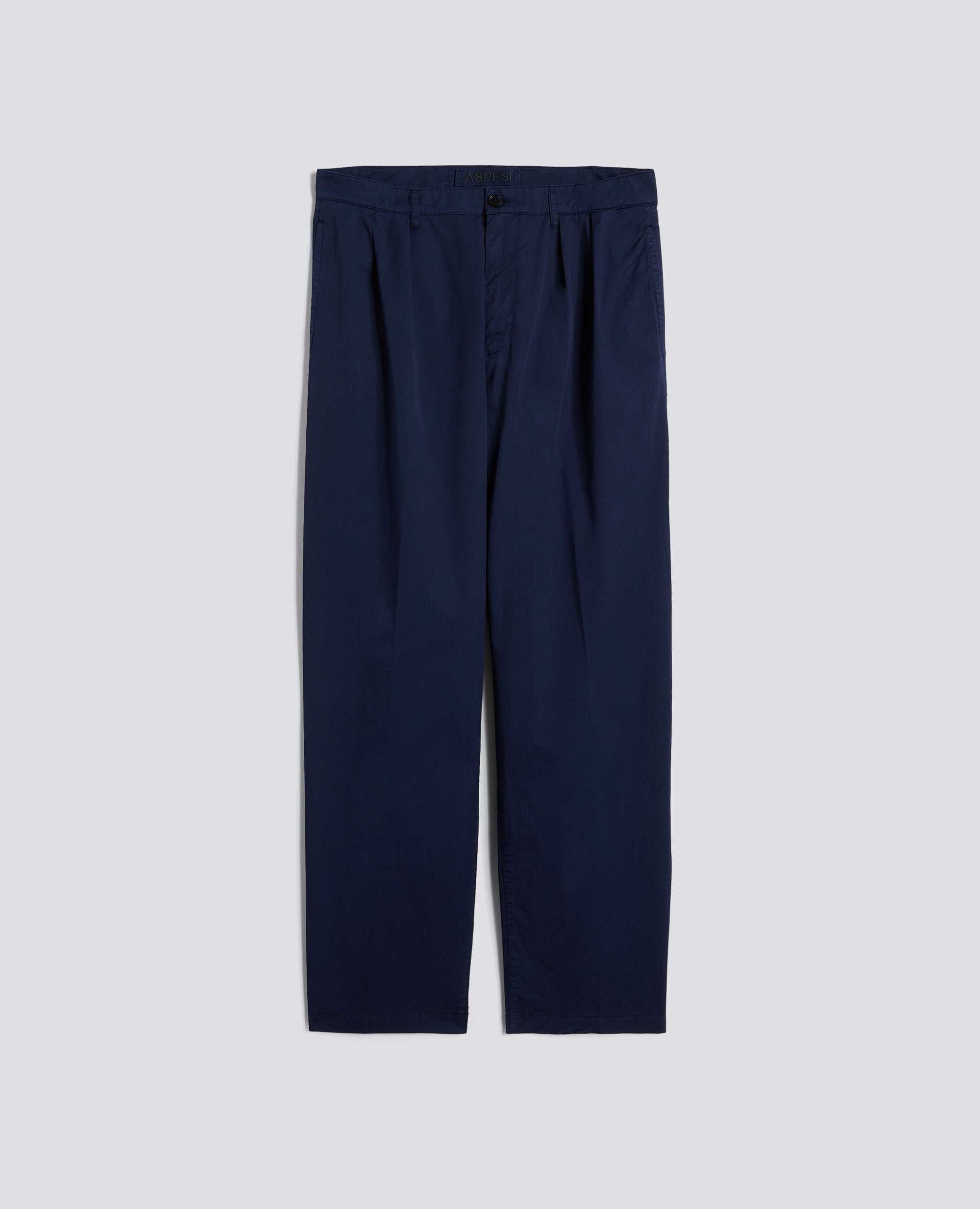 PANTALONE DOPPIA PINCE IN MICRO TWILL DI COTONE - BLU - ASPESI
