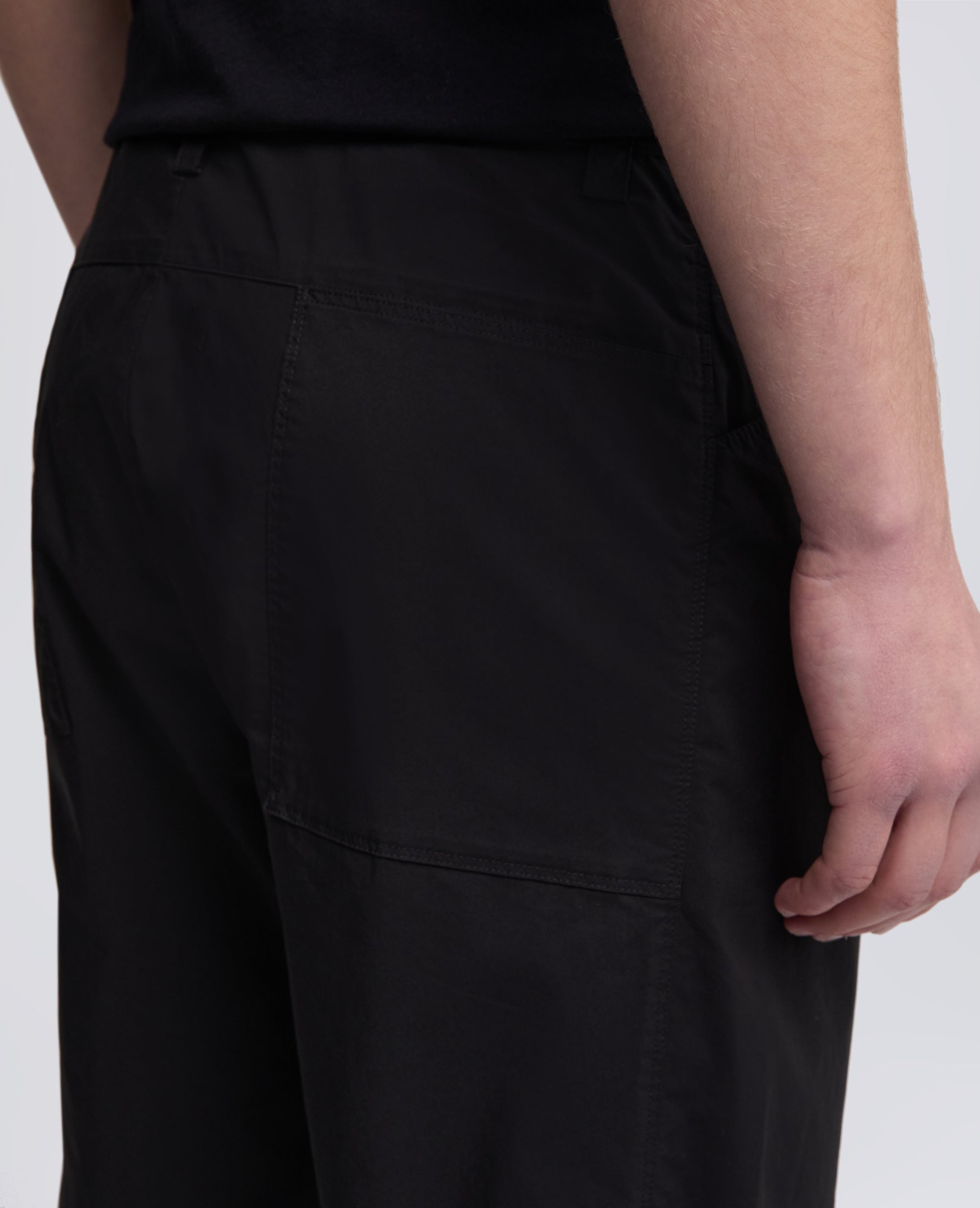 PANTALONE DA TREKKING RIVISITATO IN POPELINE DI COTONE E NYLON STRETCH - NERO - ASPESI