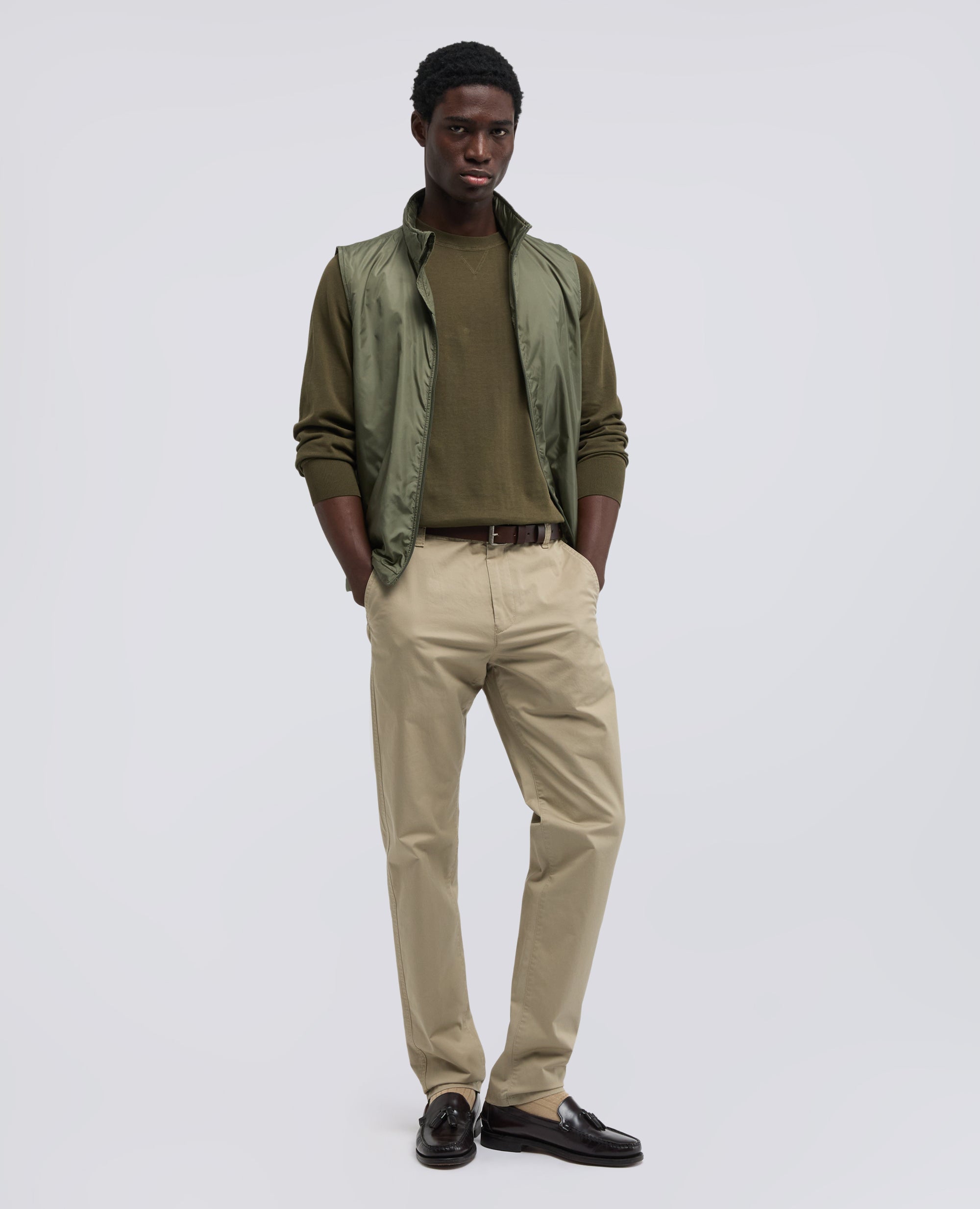 PANTALONE IN TWILL DI COTONE STRETCH - BEIGE - ASPESI