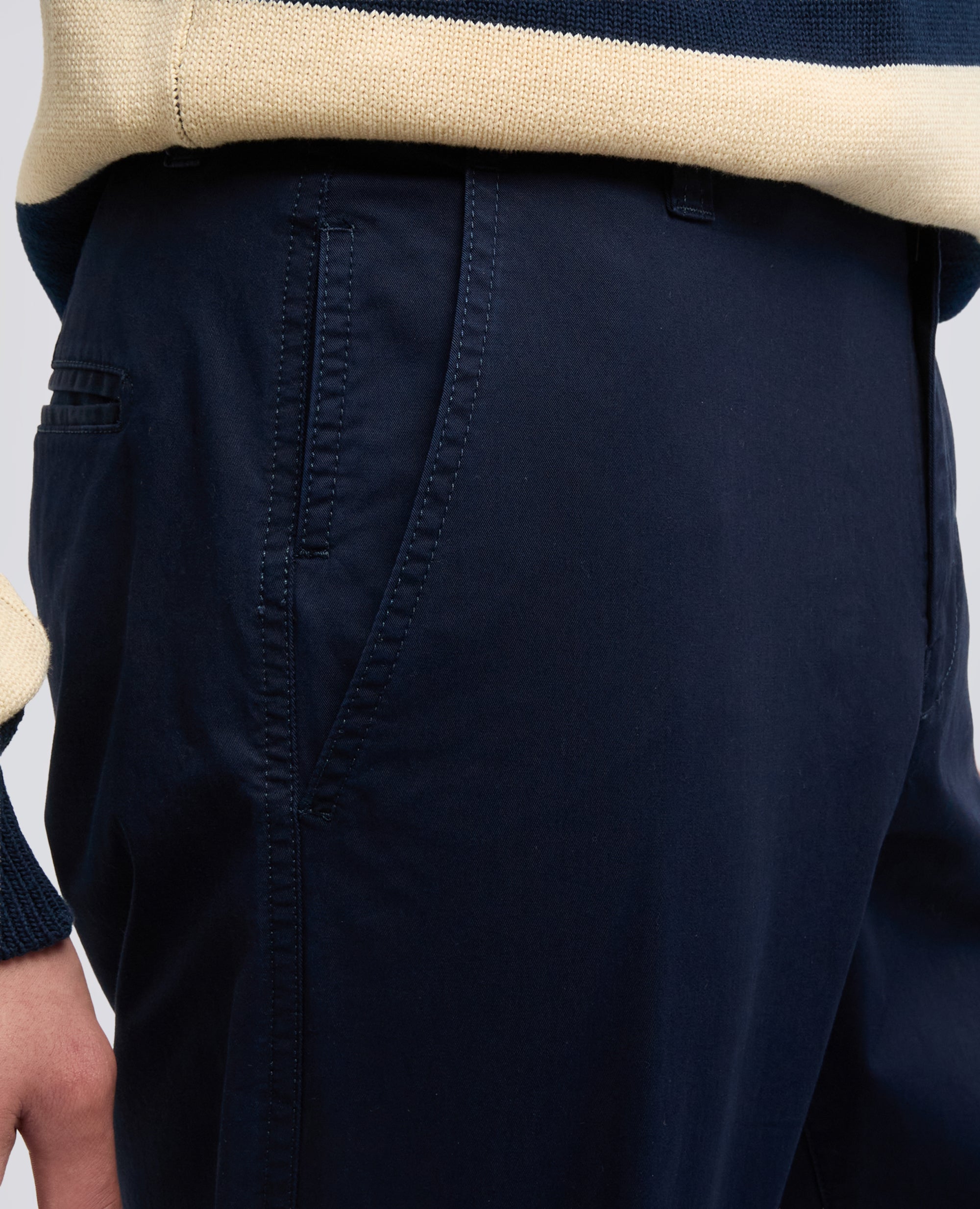 PANTALONE IN TWILL DI COTONE STRETCH - BLU - ASPESI