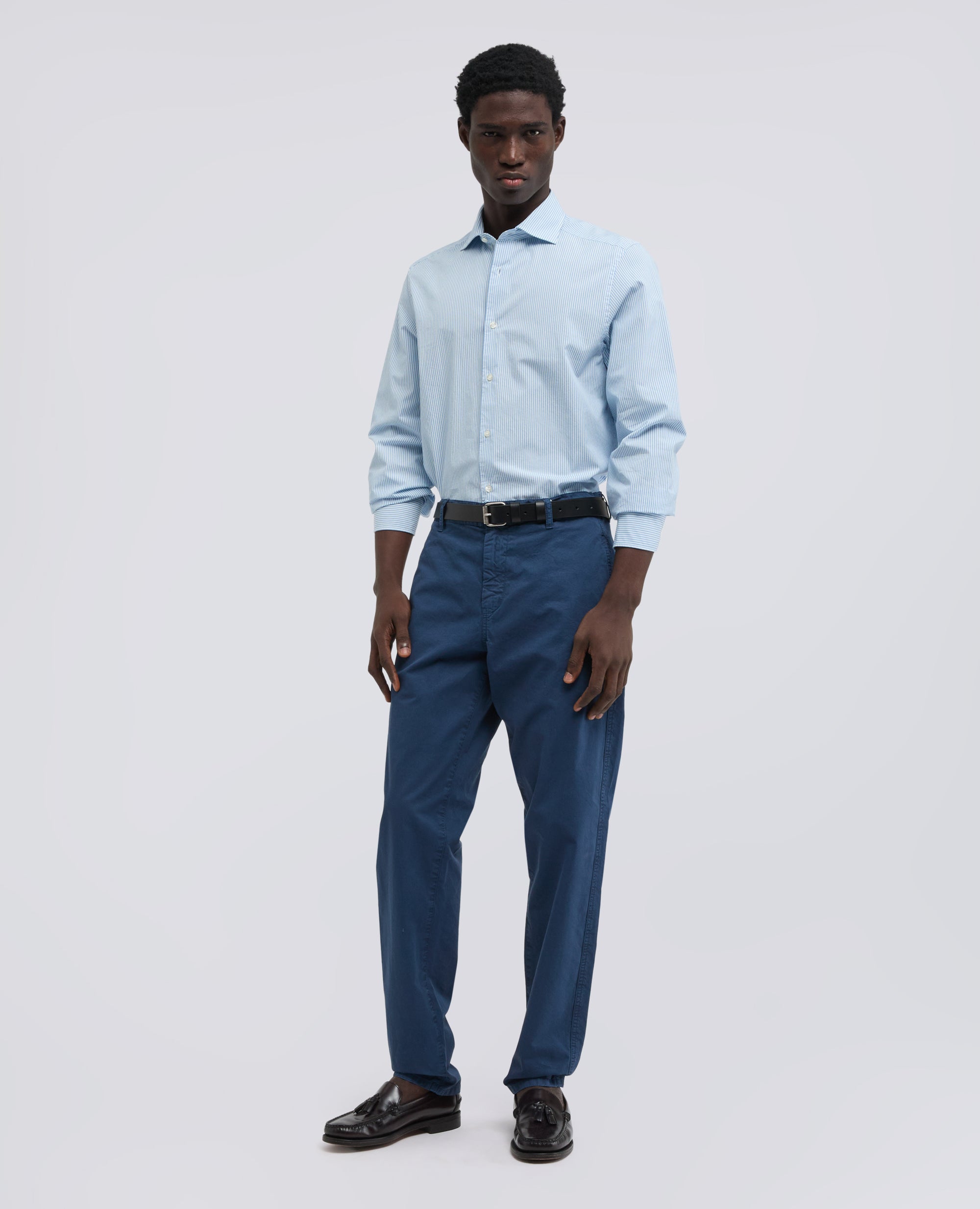 PANTALONE CHINO IN GABARDINA DI COTONE - BLU - ASPESI