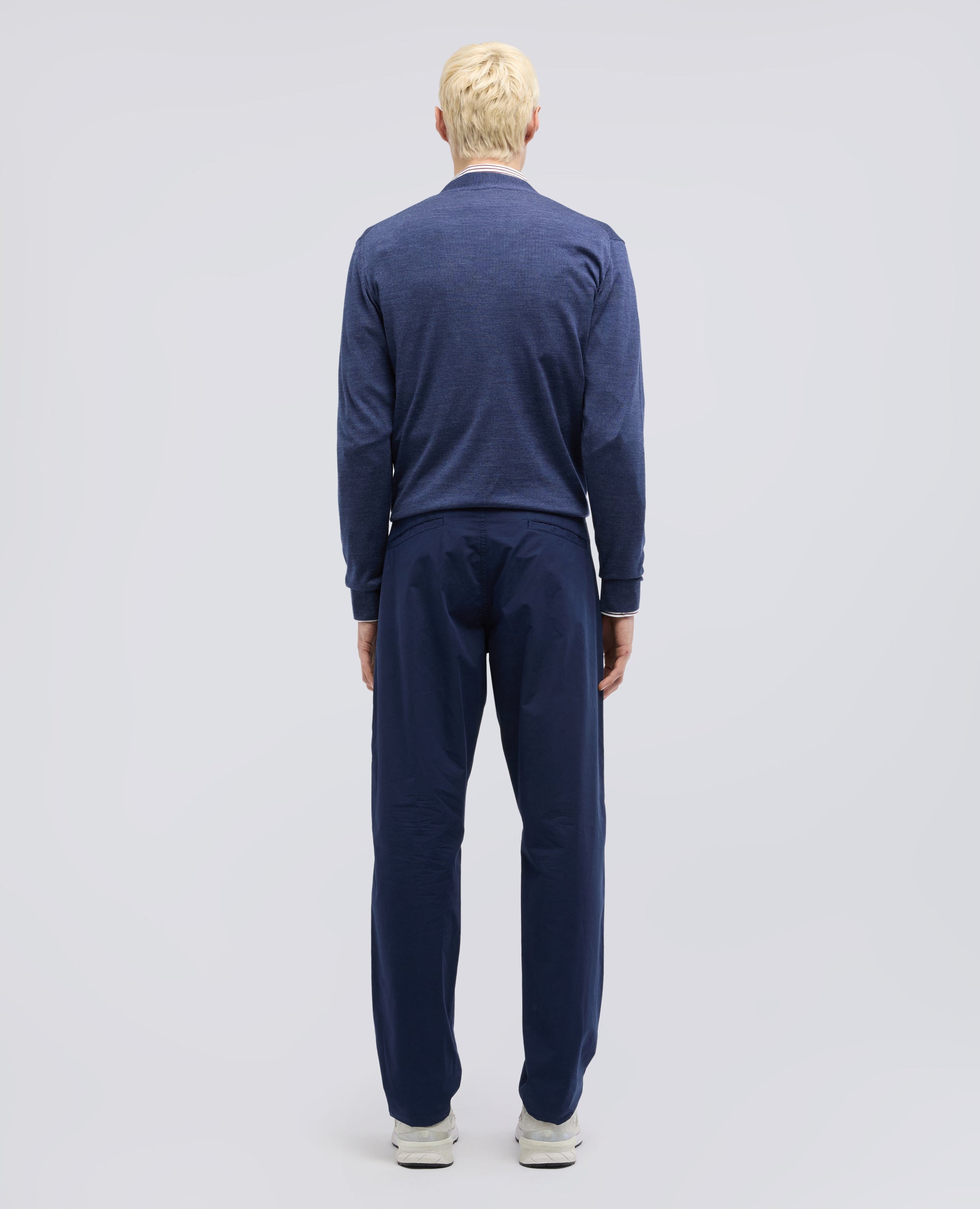 PANTALONE CHINO FUNZIONALE IN POPELINE DI COTONE - BLU - ASPESI