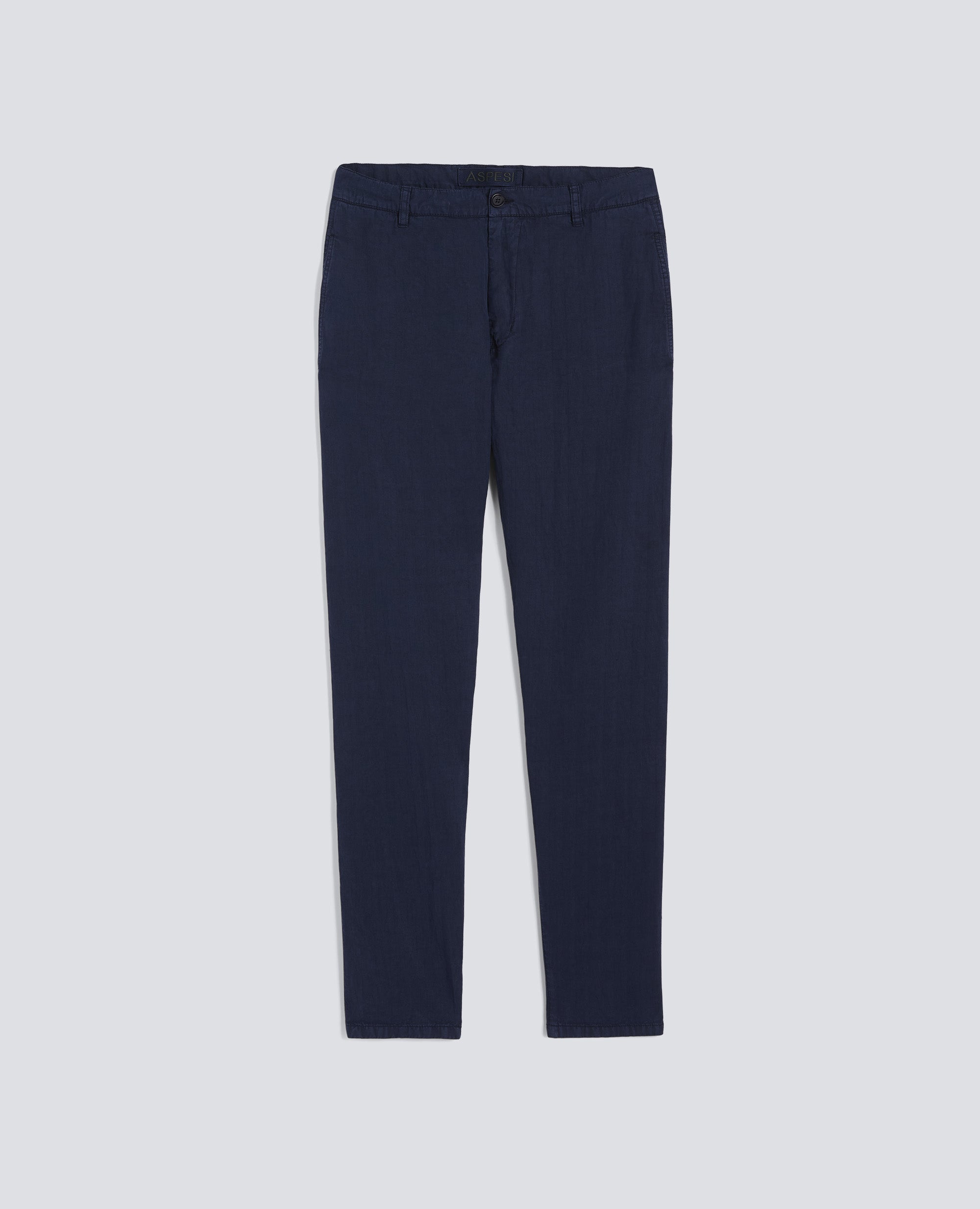 PANTALONE FUNZIONALE IN MISTO COTONE, LYOCELL E LINO - BLU - ASPESI