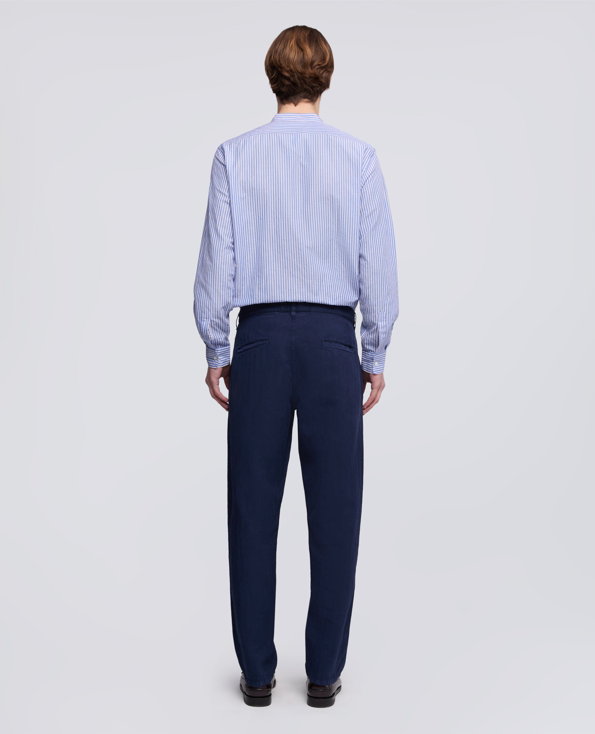 PANTALONE FUNZIONALE IN MISTO COTONE, LYOCELL E LINO - BLU - ASPESI