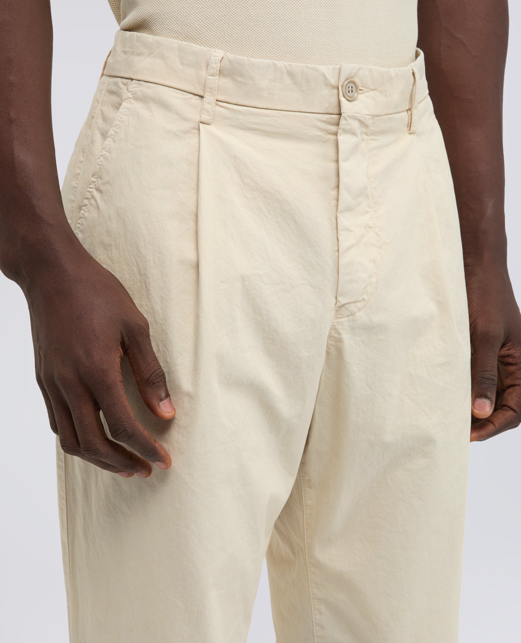PANTALONE IN GABARDINA DI COTONE TINTO CAPO - BEIGE - ASPESI