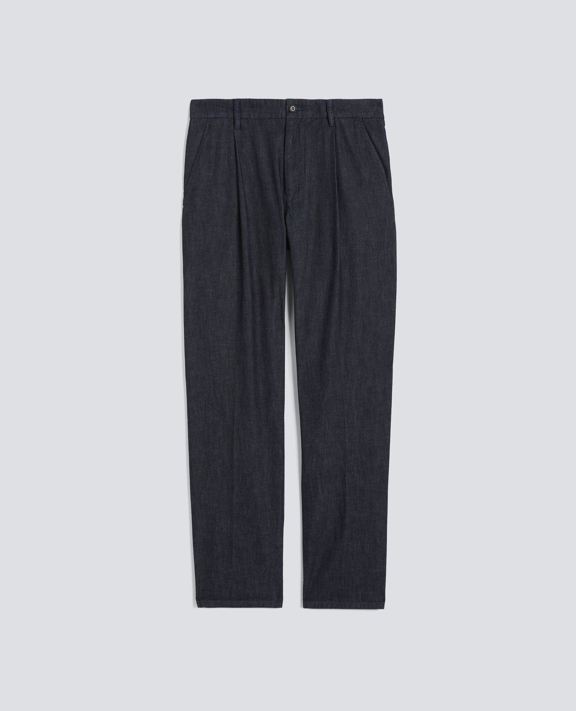 PANTALONE MONO PINCE IN DENIM DI COTONE LEGGERO - BLU - ASPESI