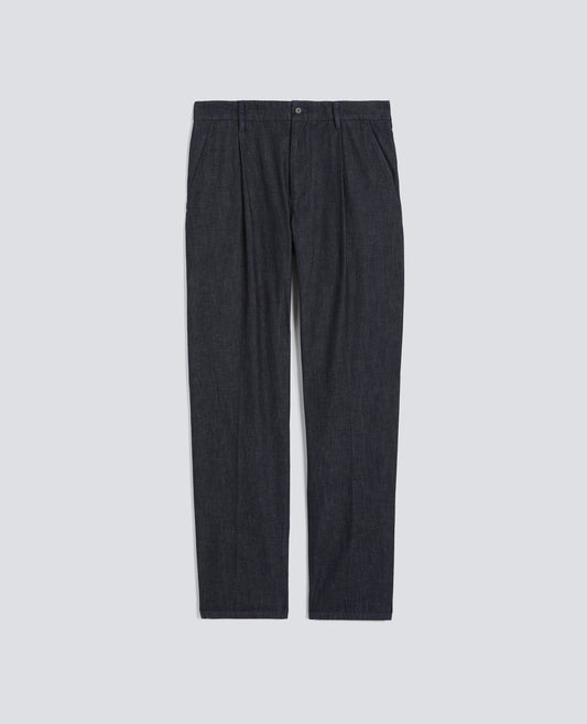 PANTALONE MONO PINCE IN DENIM DI COTONE LEGGERO - BLU - ASPESI