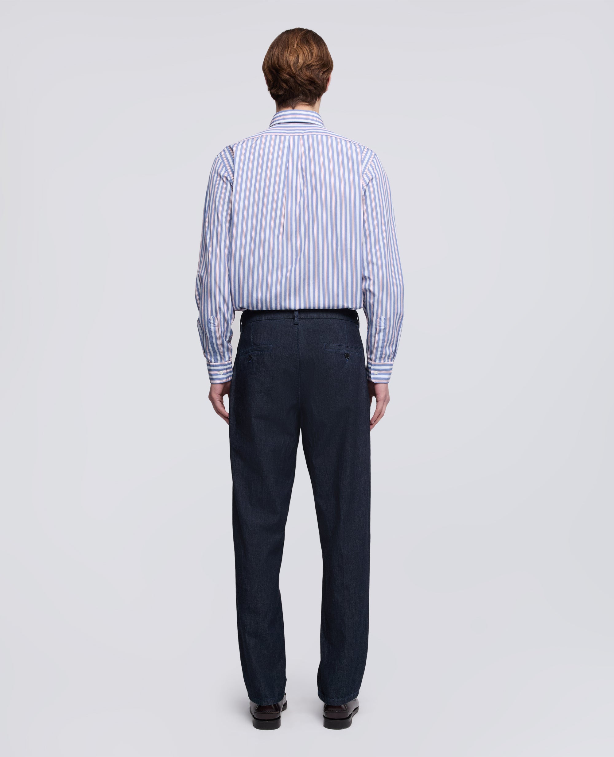 PANTALONE MONO PINCE IN DENIM DI COTONE LEGGERO - BLU - ASPESI