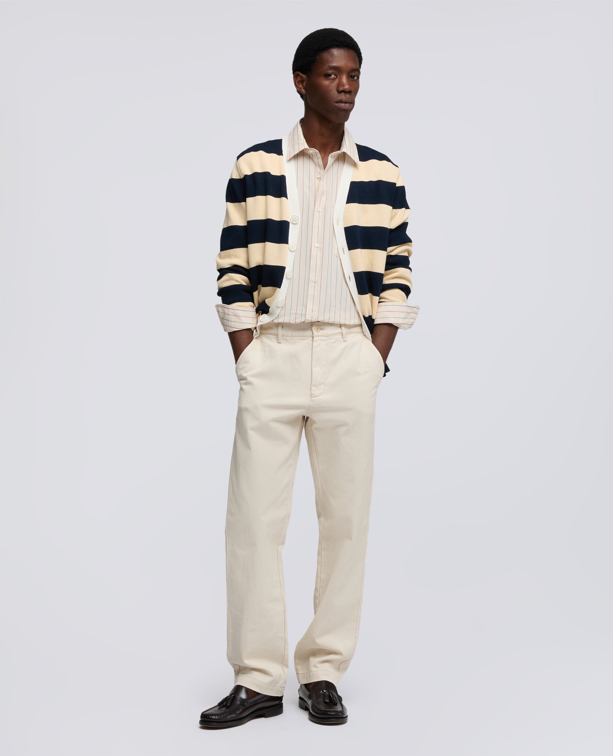 PANTALONE IN BULL DI COTONE NATURALE - NATURALE - ASPESI