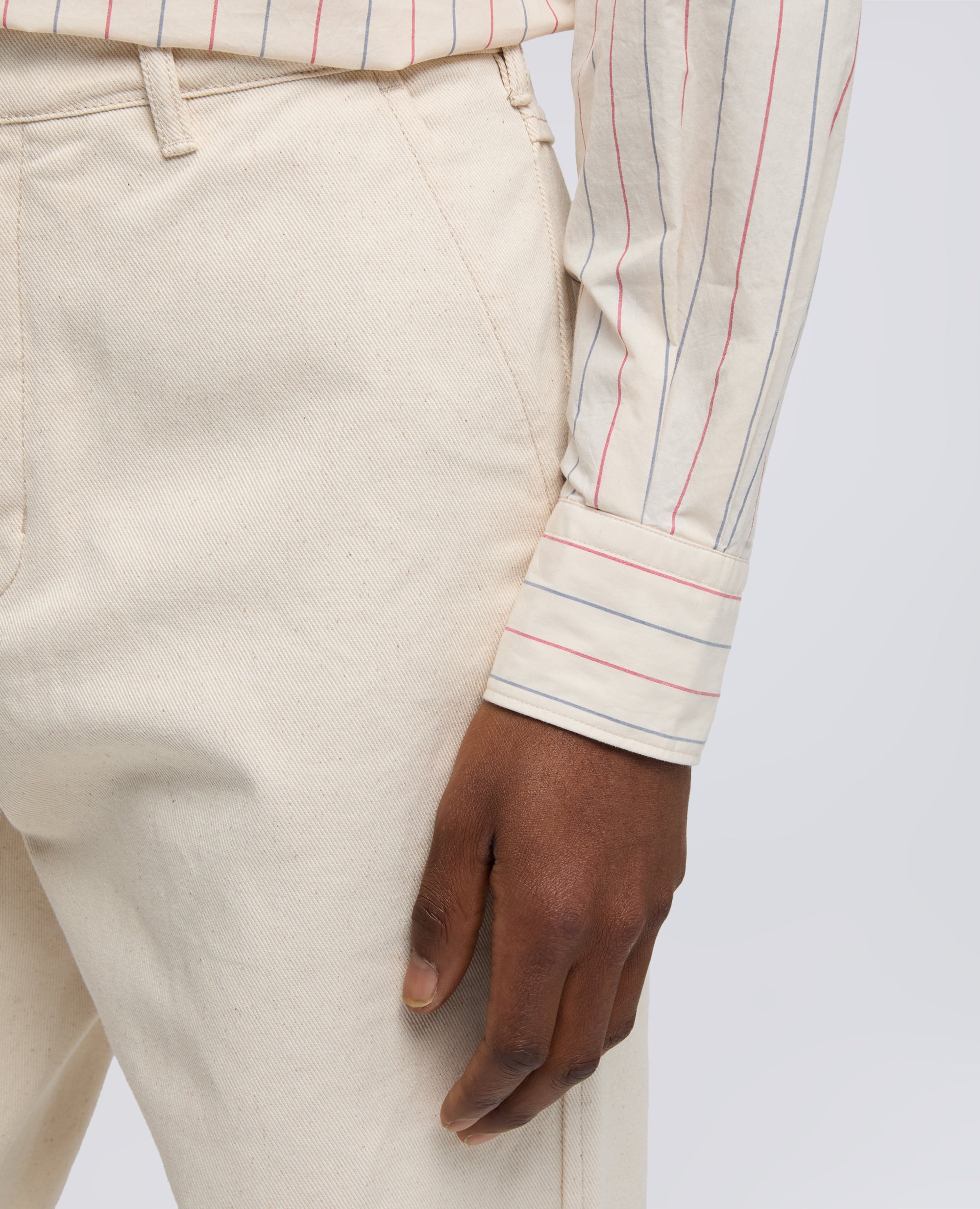 PANTALONE IN BULL DI COTONE NATURALE - NATURALE - ASPESI