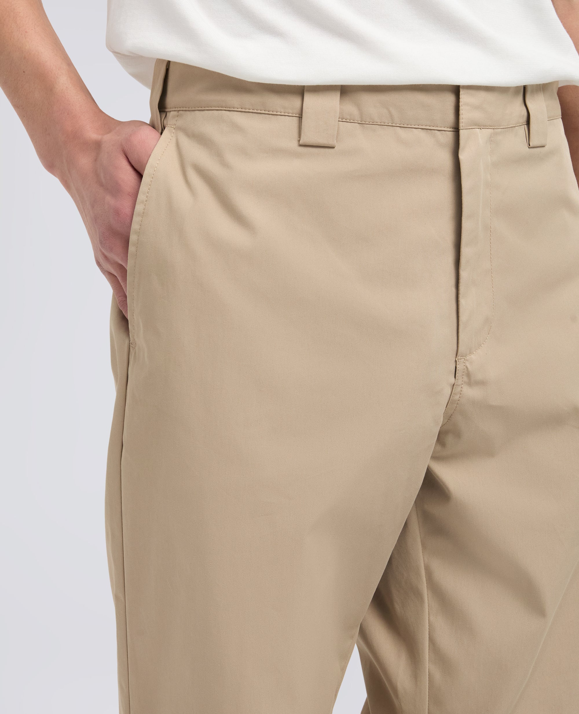 PANTALONE IN TWILL DI COTONE NYLON TINTO PEZZA - BEIGE - ASPESI