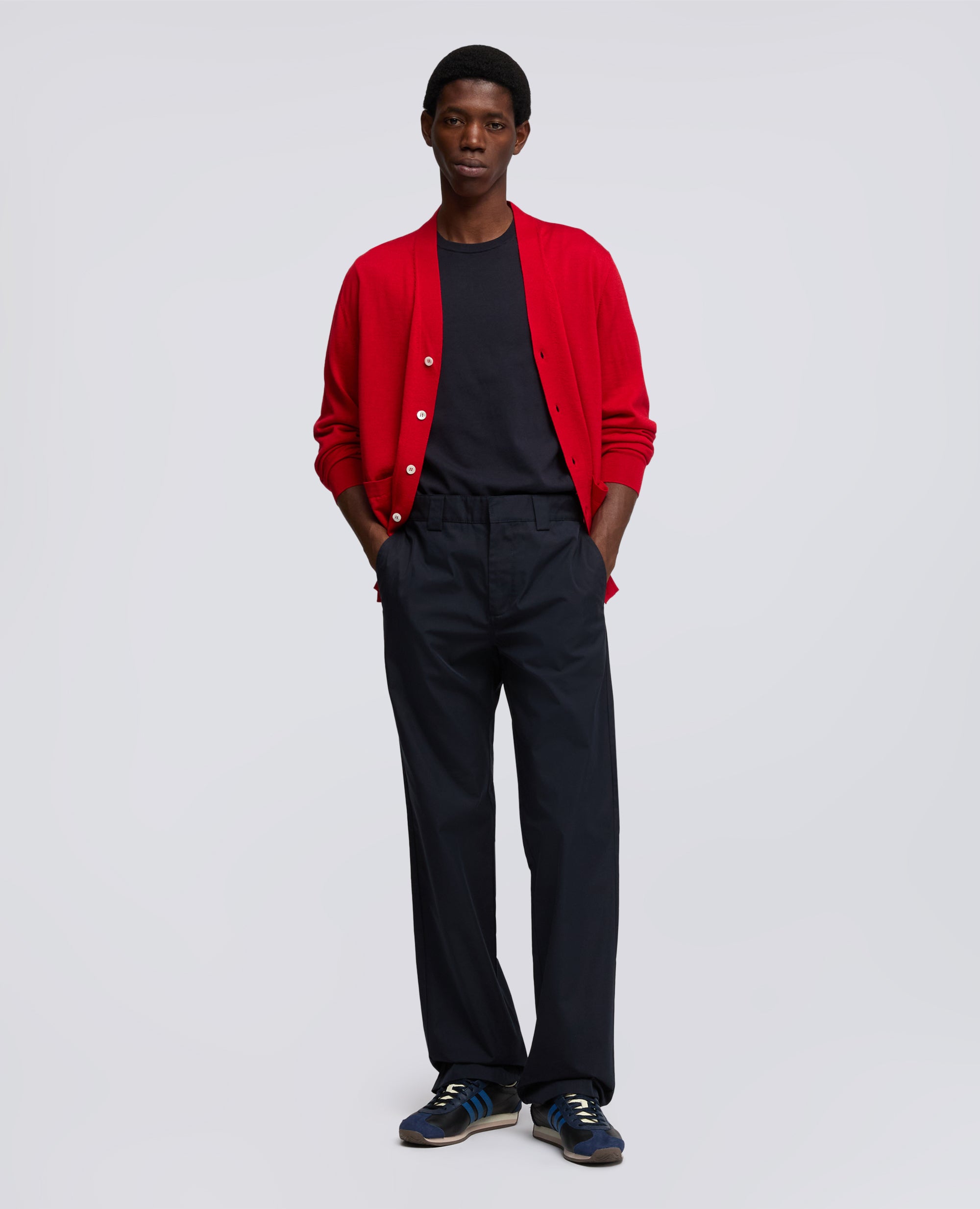PANTALONE IN TWILL DI COTONE NYLON TINTO PEZZA - BLU - ASPESI