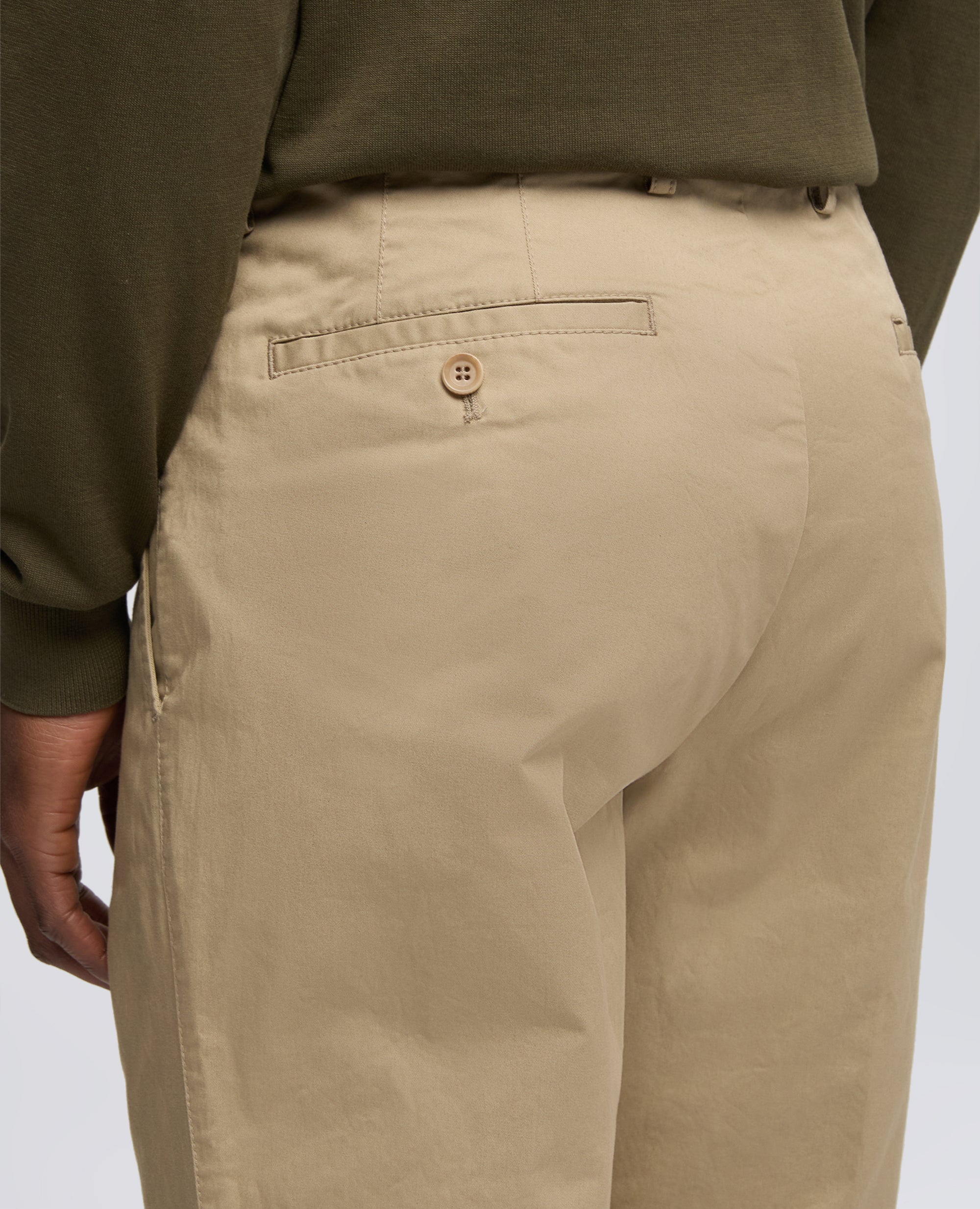 PANTALONE IN TWILL DI COTONE STRETCH - BEIGE - ASPESI