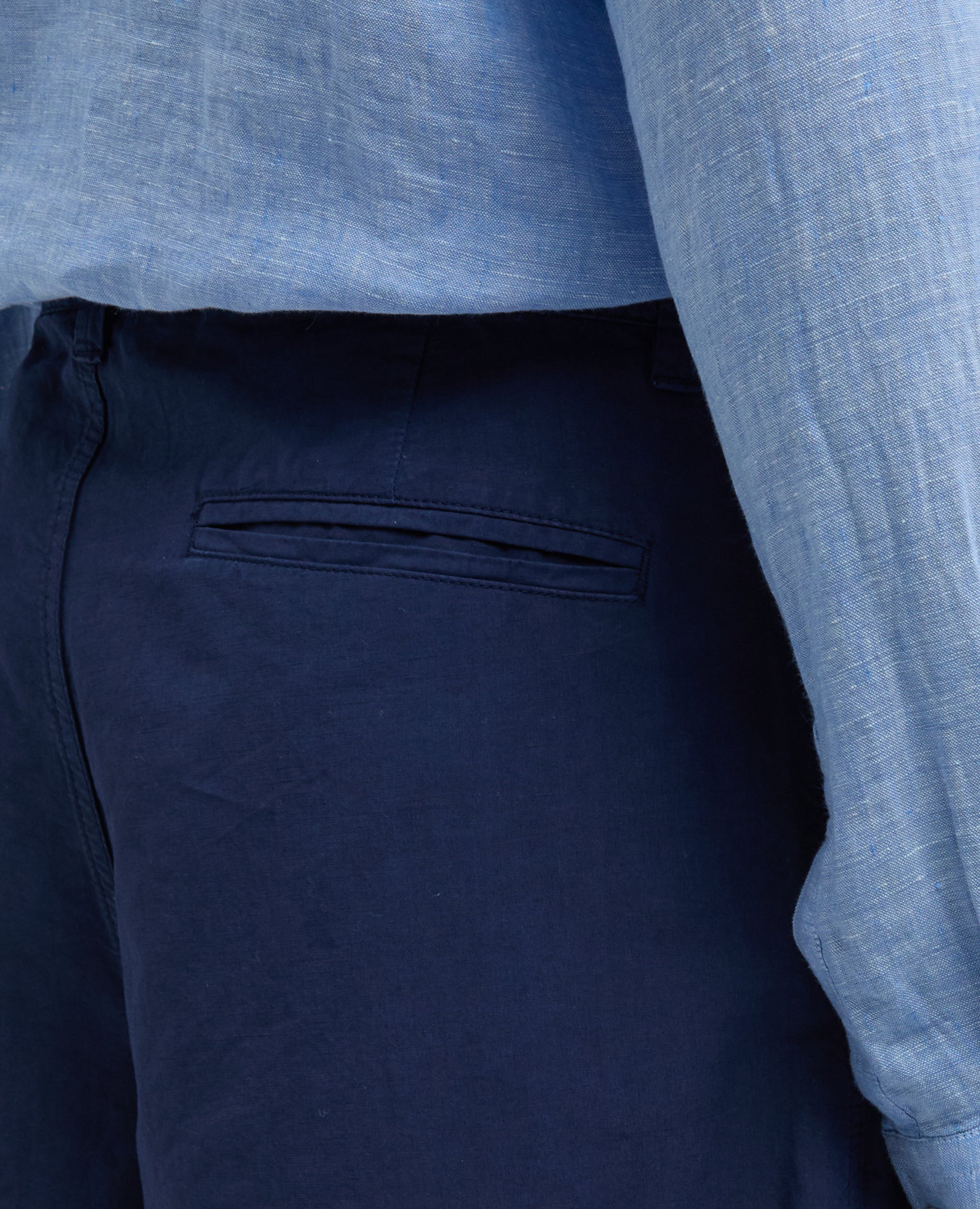 BERMUDA IN COTONE LINO FIAMMATO - BLU - ASPESI