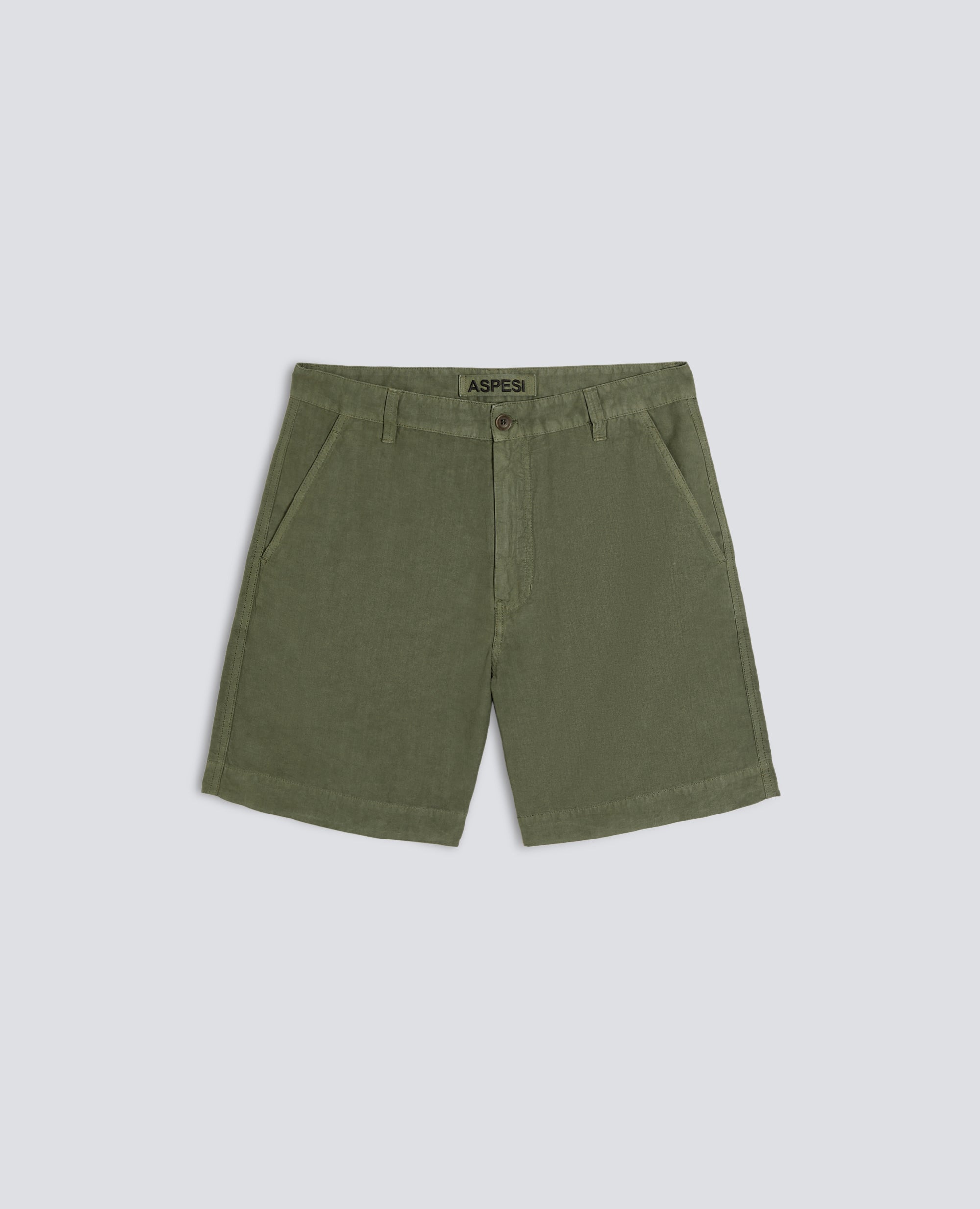 BERMUDA IN COTONE LINO FIAMMATO - VERDE - ASPESI