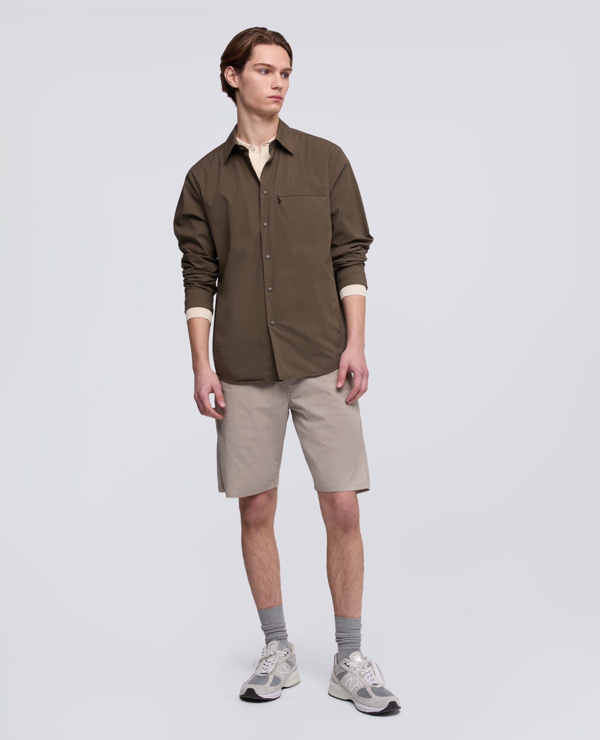 BERMUDA CHINO IN POPELINE DI COTONE E NYLON - BEIGE - ASPESI