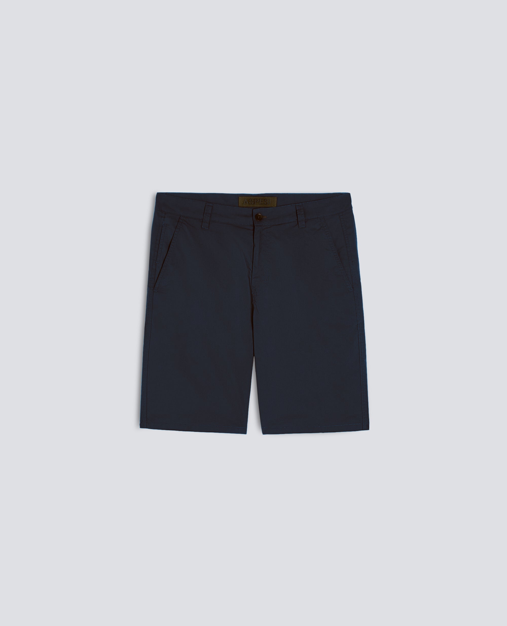 BERMUDA CHINO IN POPELINE DI COTONE E NYLON - BLU - ASPESI