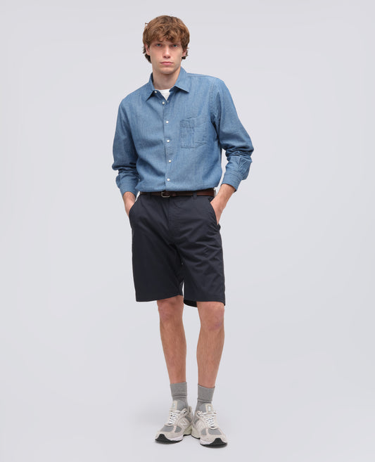 BERMUDA CHINO IN POPELINE DI COTONE E NYLON - BLU - ASPESI