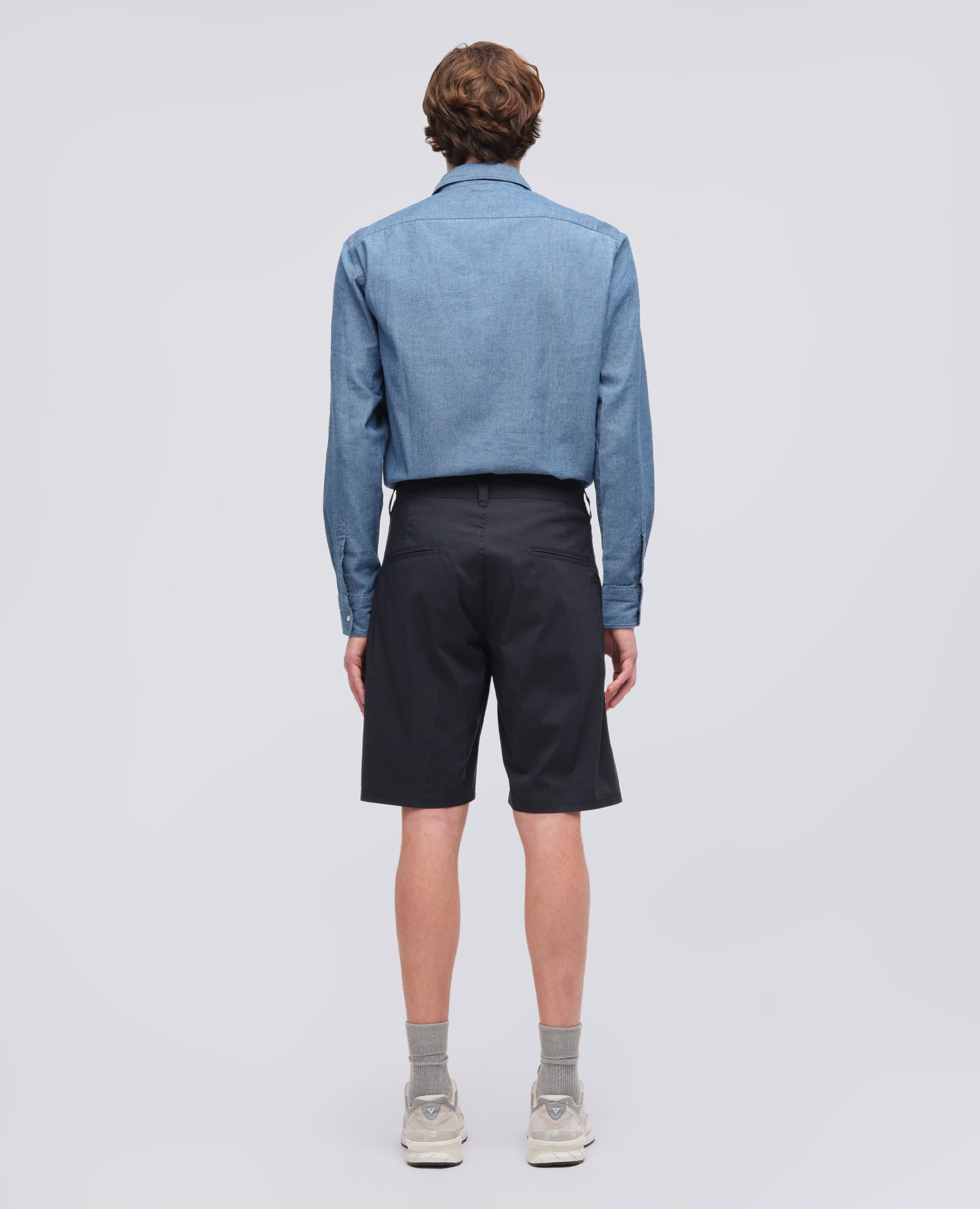 BERMUDA CHINO IN POPELINE DI COTONE E NYLON - BLU - ASPESI