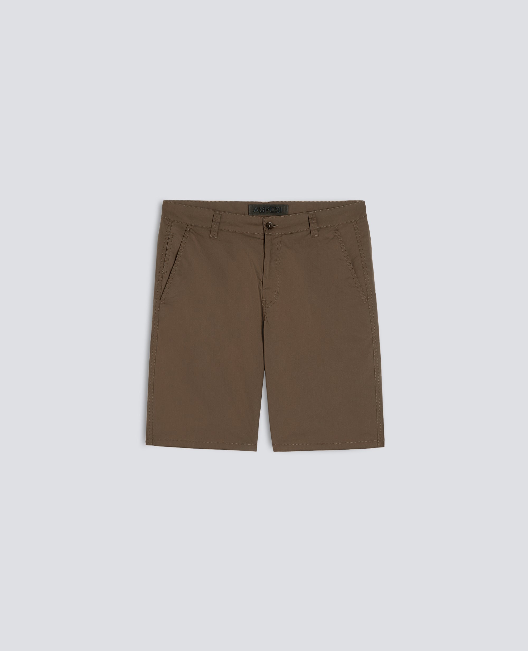 BERMUDA CHINO IN POPELINE DI COTONE E NYLON - VERDE - ASPESI