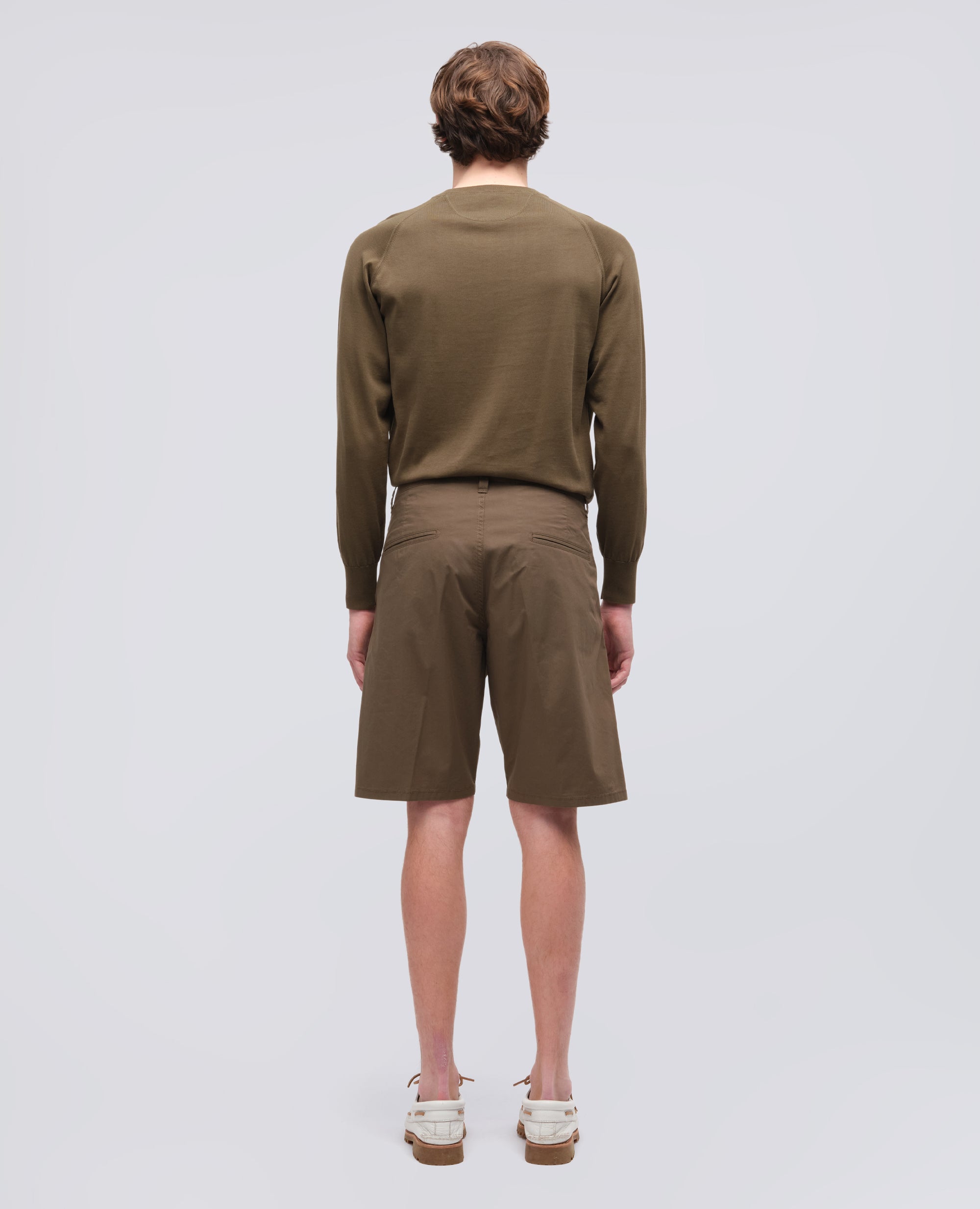 BERMUDA CHINO IN POPELINE DI COTONE E NYLON - VERDE - ASPESI