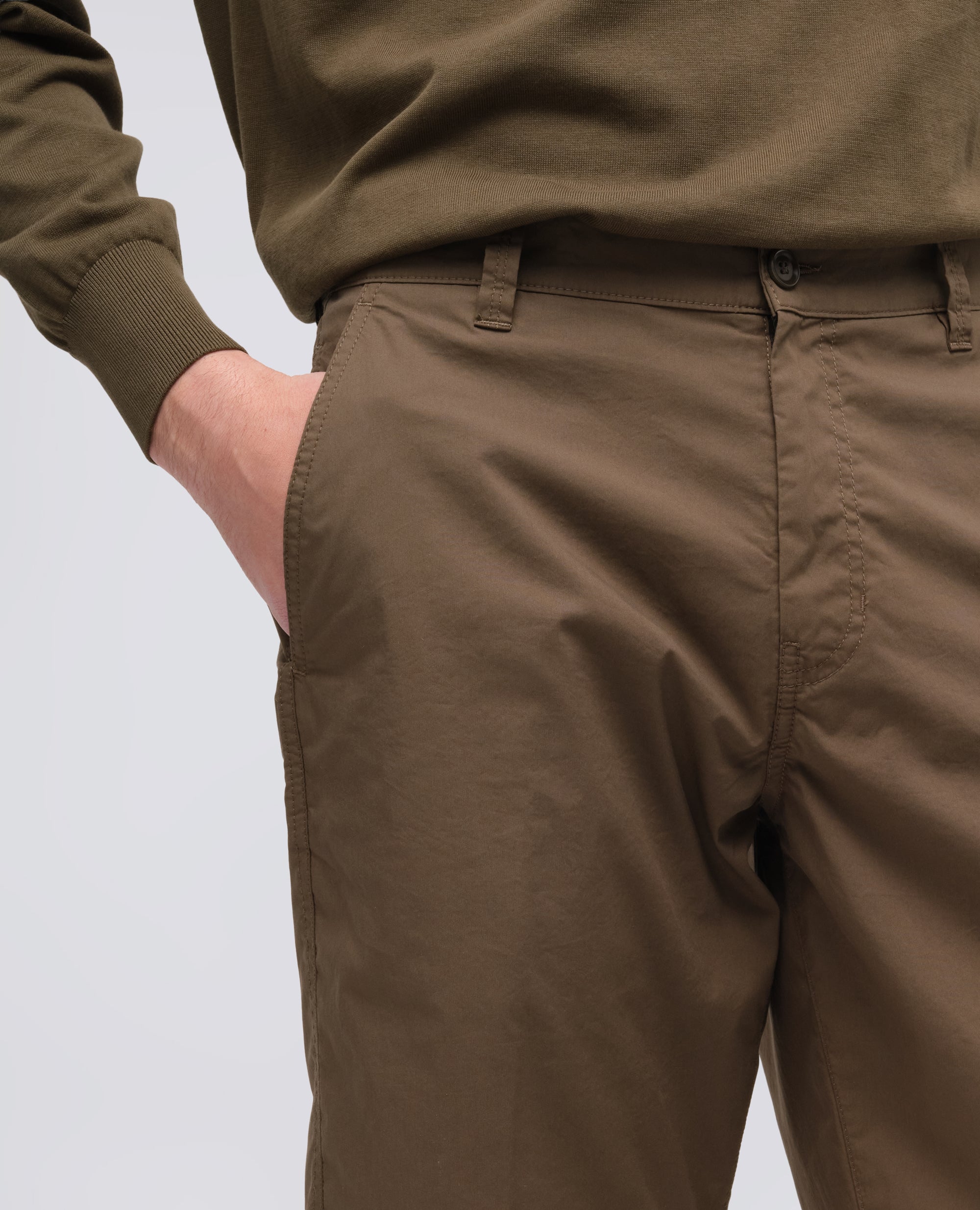 BERMUDA CHINO IN POPELINE DI COTONE E NYLON - VERDE - ASPESI
