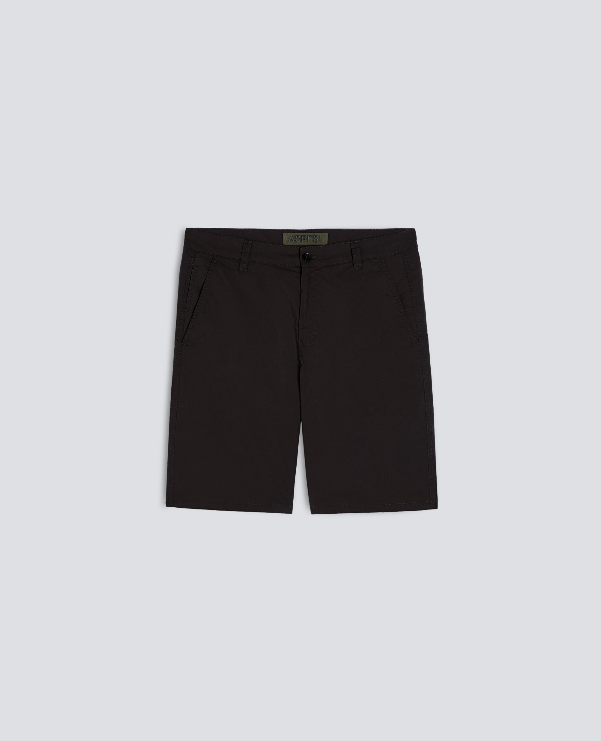 BERMUDA CHINO IN POPELINE DI COTONE E NYLON - NERO - ASPESI