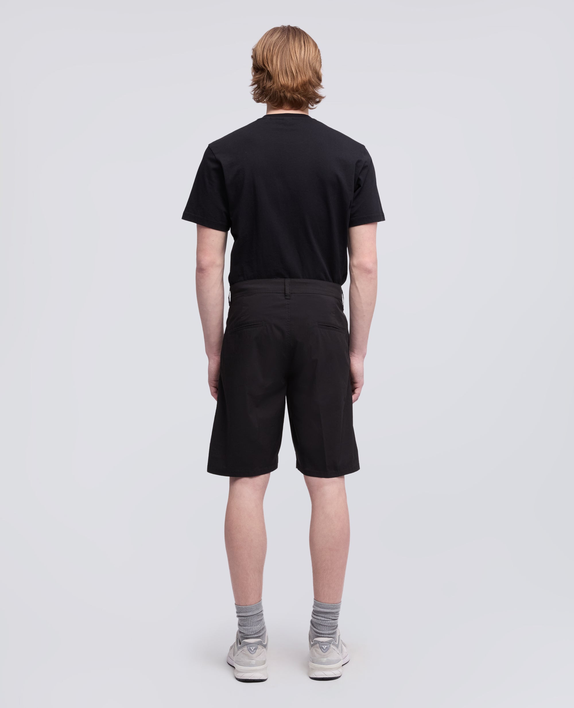 BERMUDA CHINO IN POPELINE DI COTONE E NYLON - NERO - ASPESI