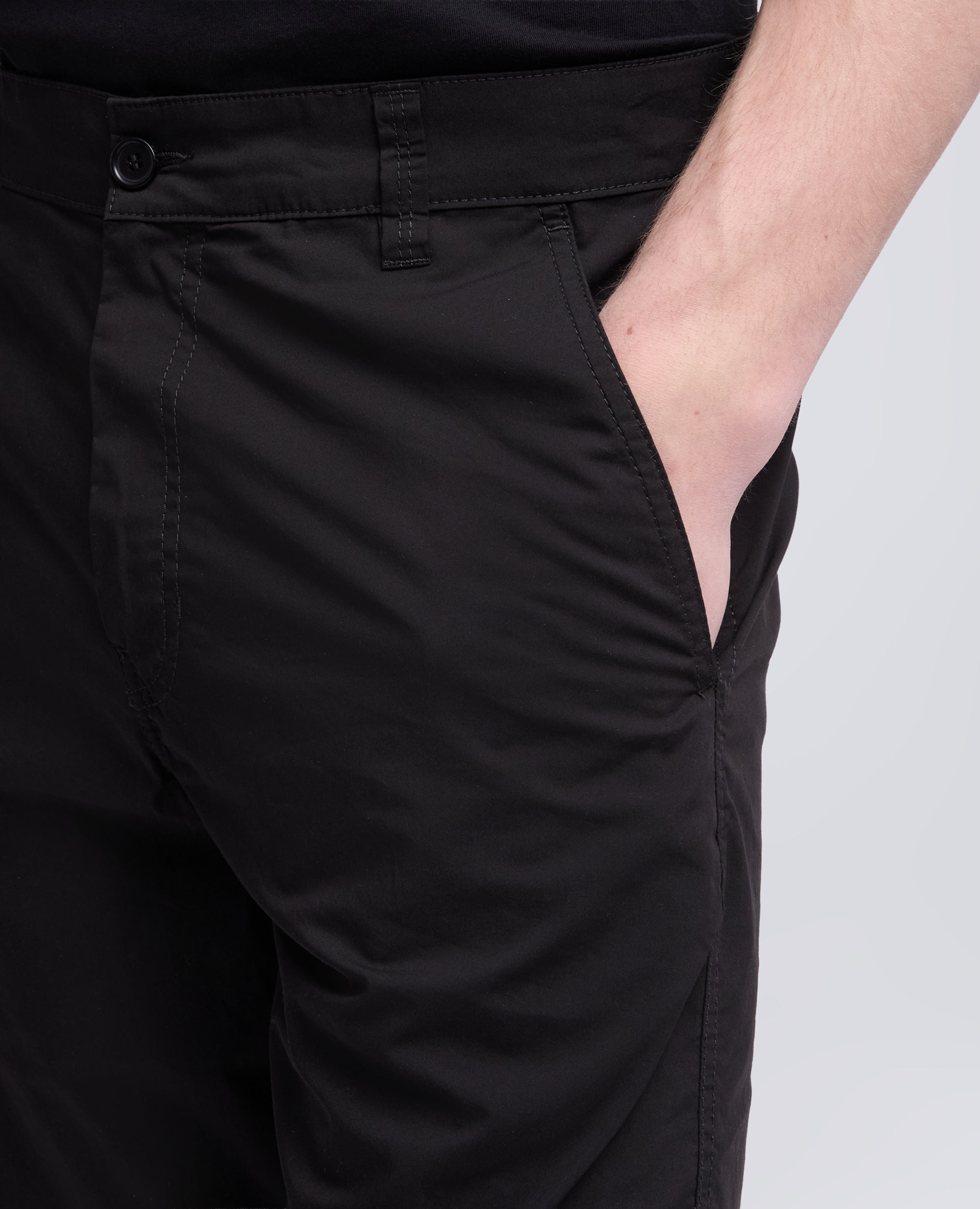 BERMUDA CHINO IN POPELINE DI COTONE E NYLON - NERO - ASPESI
