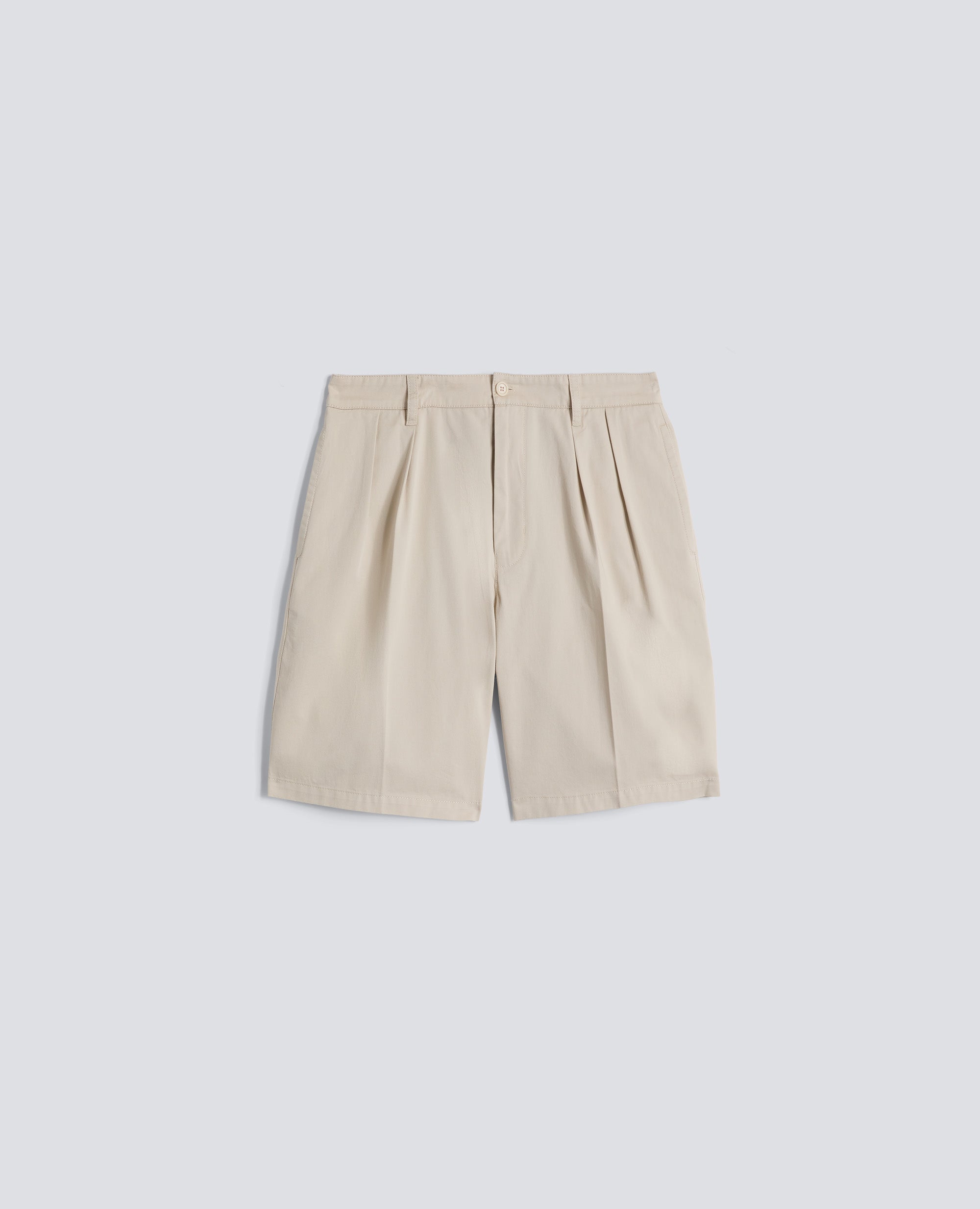DOPPELT PLISSIERTE BERMUDASHORTS AUS MIKRO-BAUMWOLL-TWILL - BEIGE - ASPESI