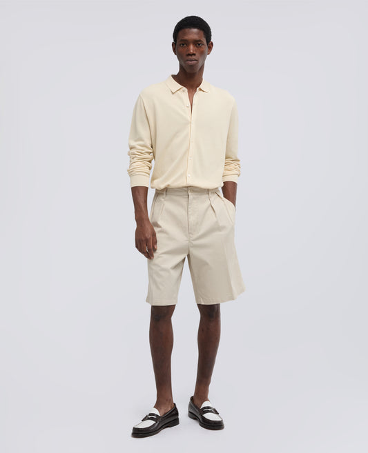 BERMUDA DOPPIA PINCE IN MICRO TWILL DI COTONE - BEIGE - ASPESI