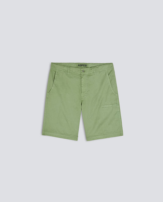 BERMUDA-SHORTS AUS BAUMWOLL-MIKRO-TWILL - VERDE - ASPESI