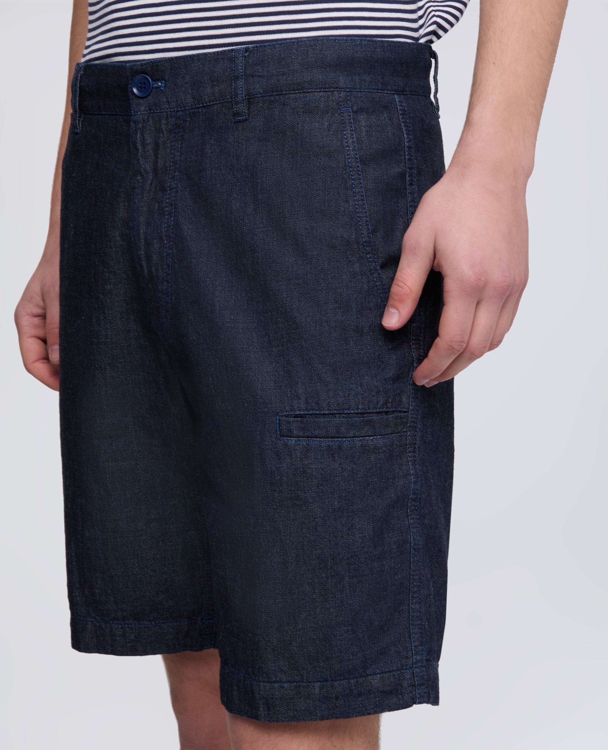 BERMUDA IN DENIM DI COTONE LEGGERO - BLU - ASPESI