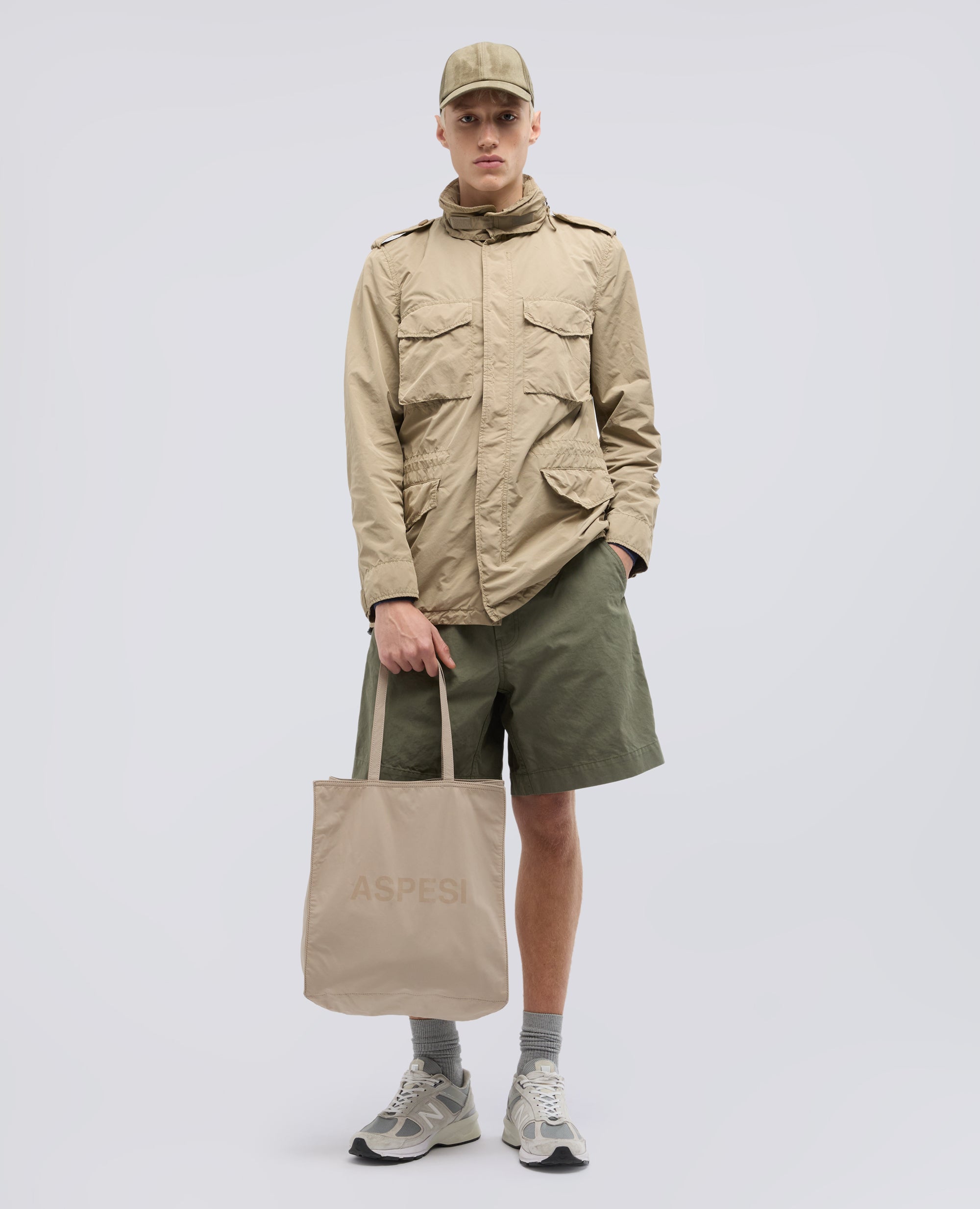 BORSA SHOPPING IN NYLON - BEIGE - ASPESI