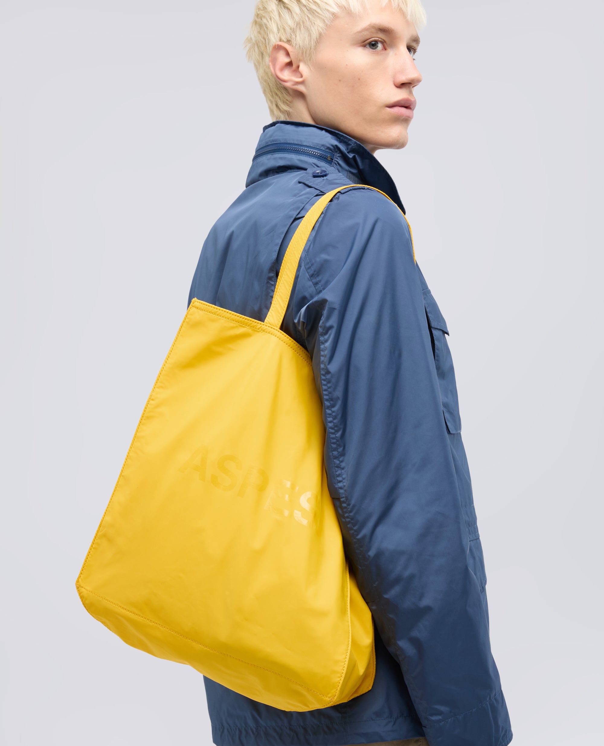 BORSA SHOPPING IN NYLON - GIALLO - ASPESI