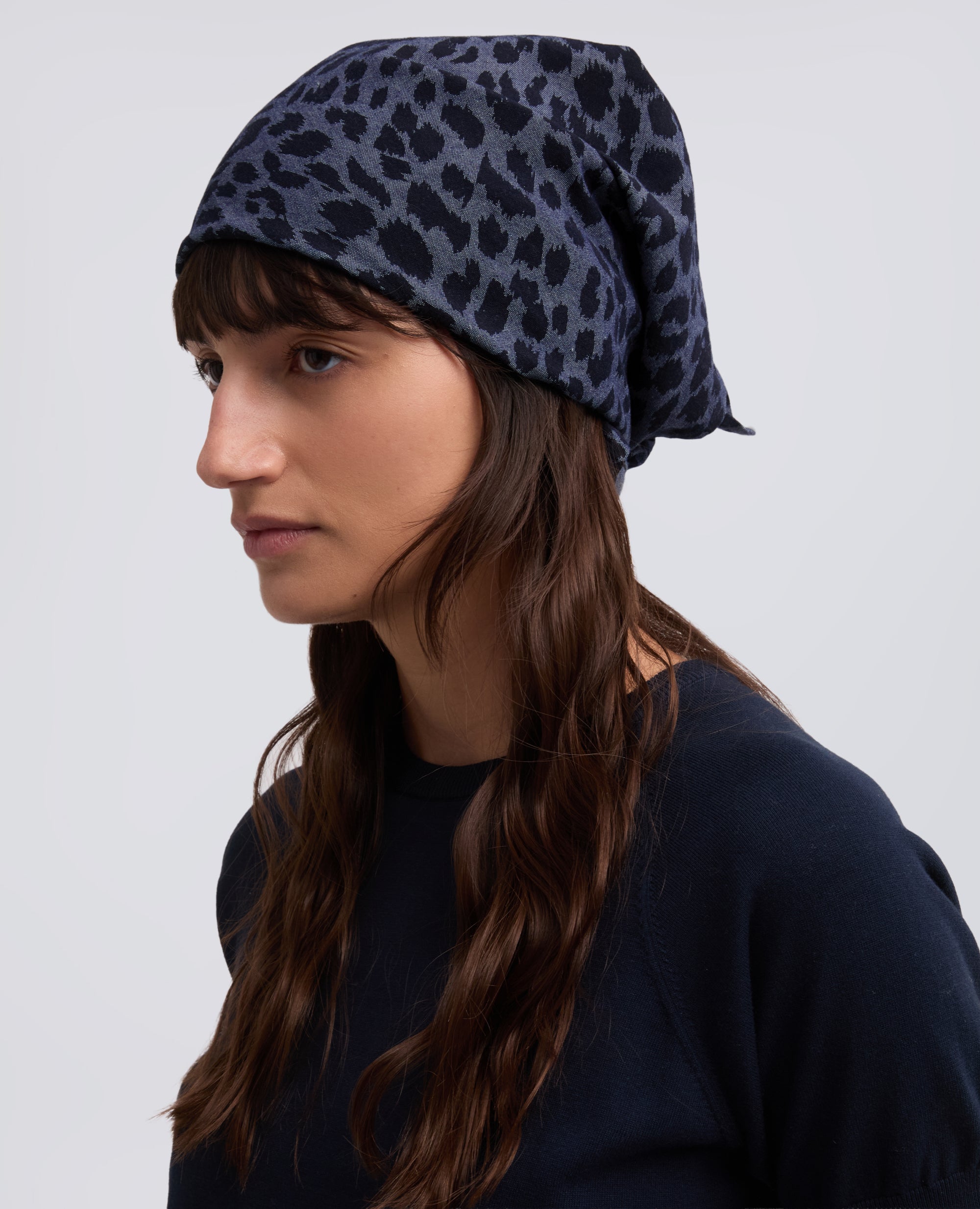 FOULARD IN CHAMBRAY DI COTONE GIAPPONESE - BLU - ASPESI