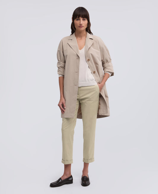 PANTALONE IN TWILL DI COTONE STRETCH - BEIGE - ASPESI