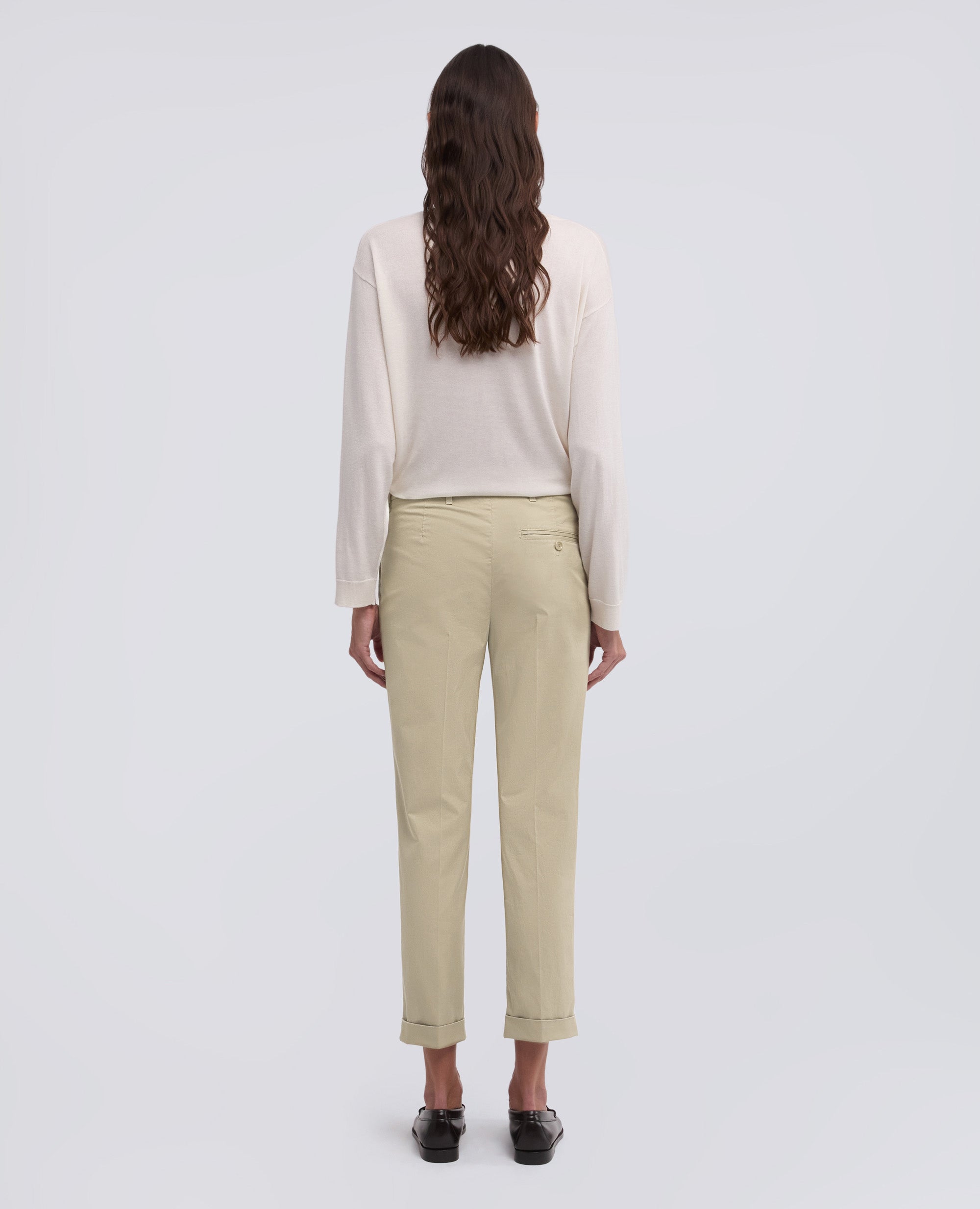 PANTALONE IN TWILL DI COTONE STRETCH - BEIGE - ASPESI