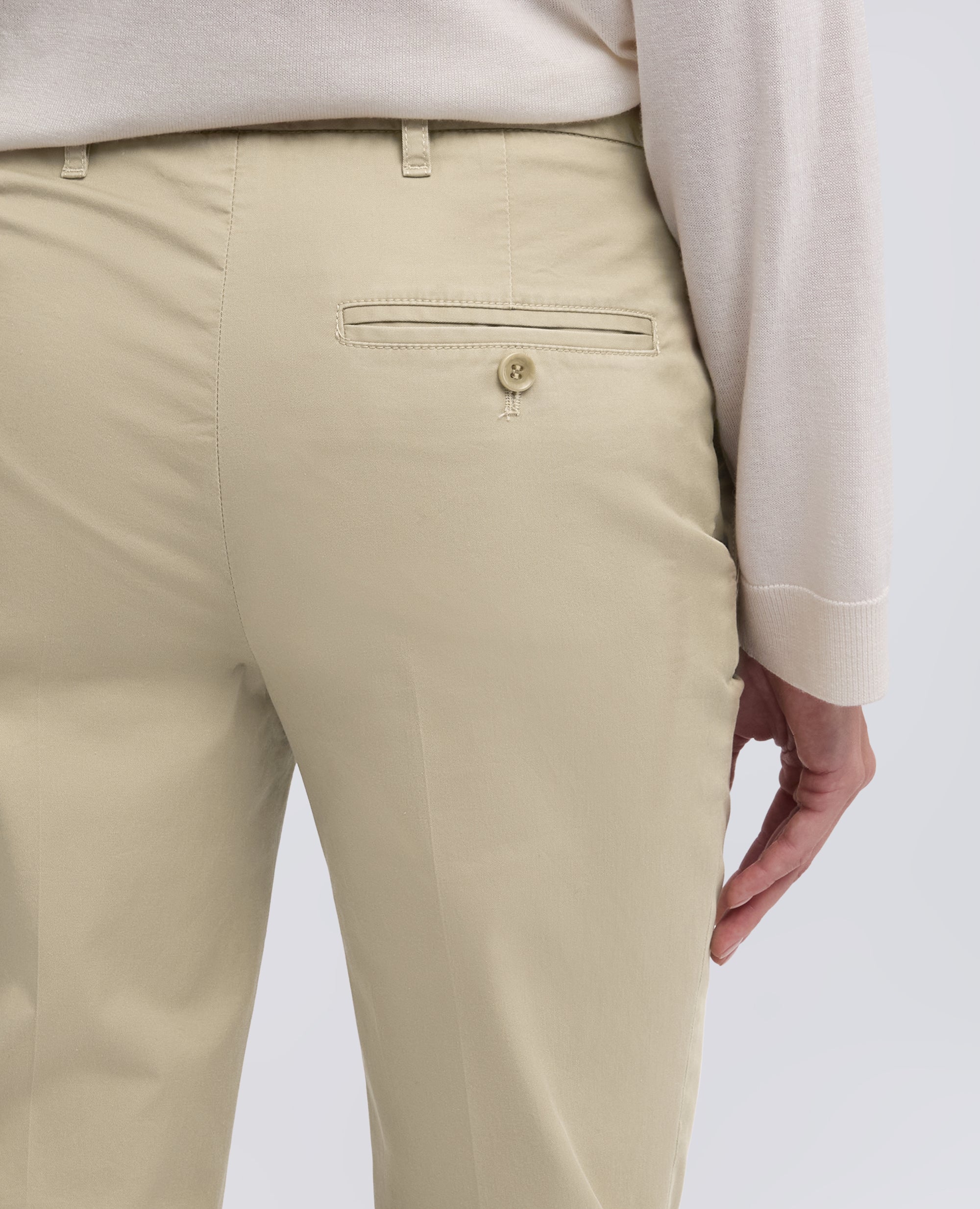 PANTALONE IN TWILL DI COTONE STRETCH - BEIGE - ASPESI