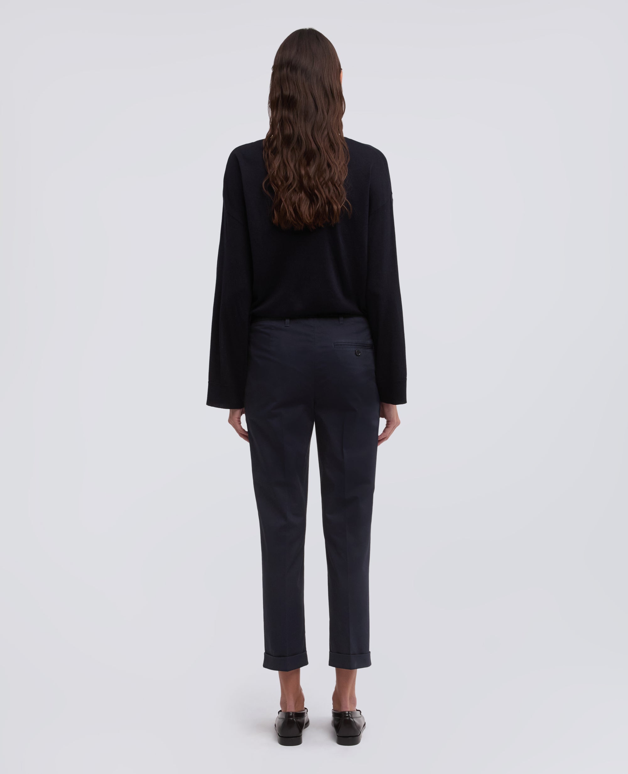 PANTALONE IN TWILL DI COTONE STRETCH - BLU - ASPESI