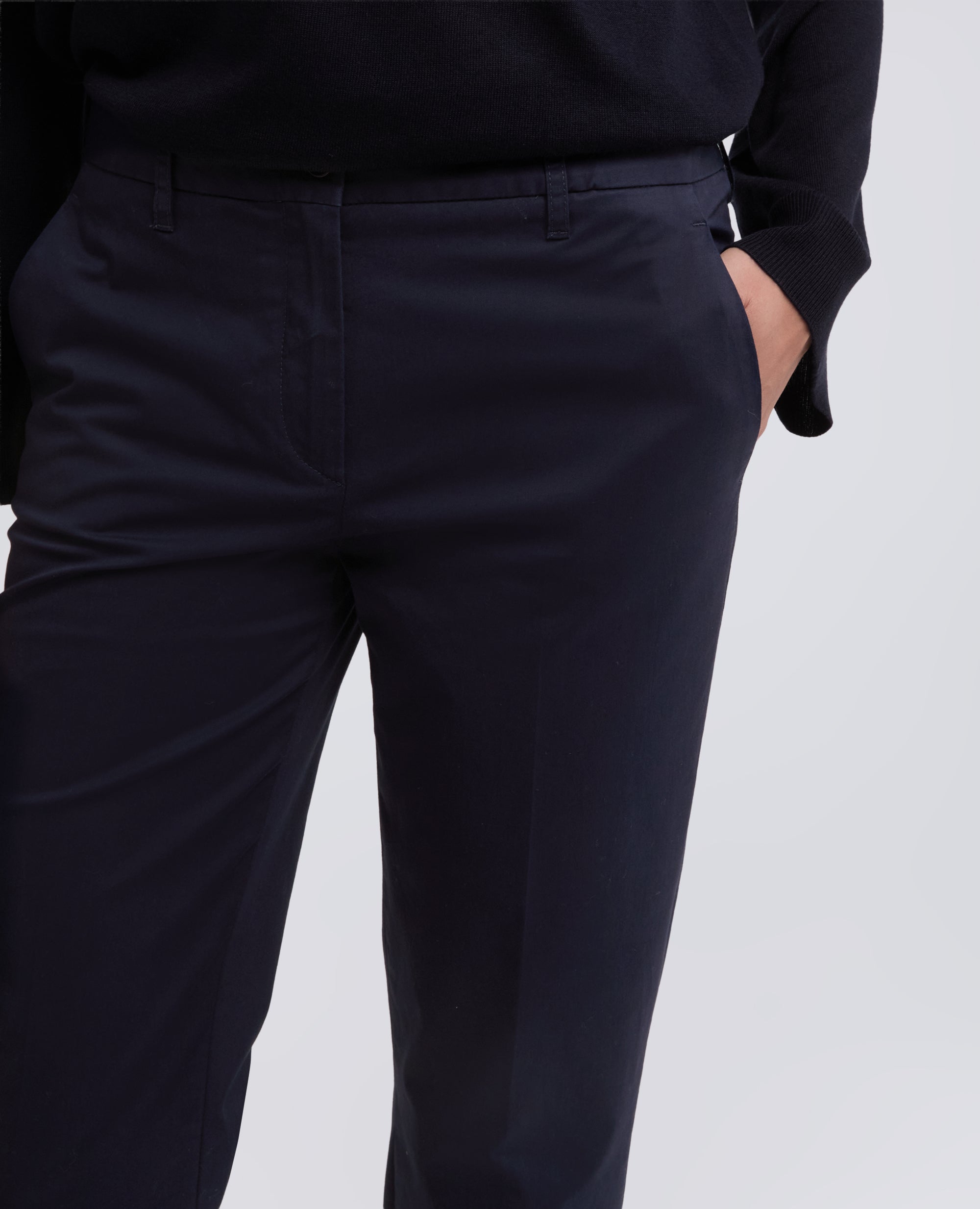 PANTALONE IN TWILL DI COTONE STRETCH - BLU - ASPESI