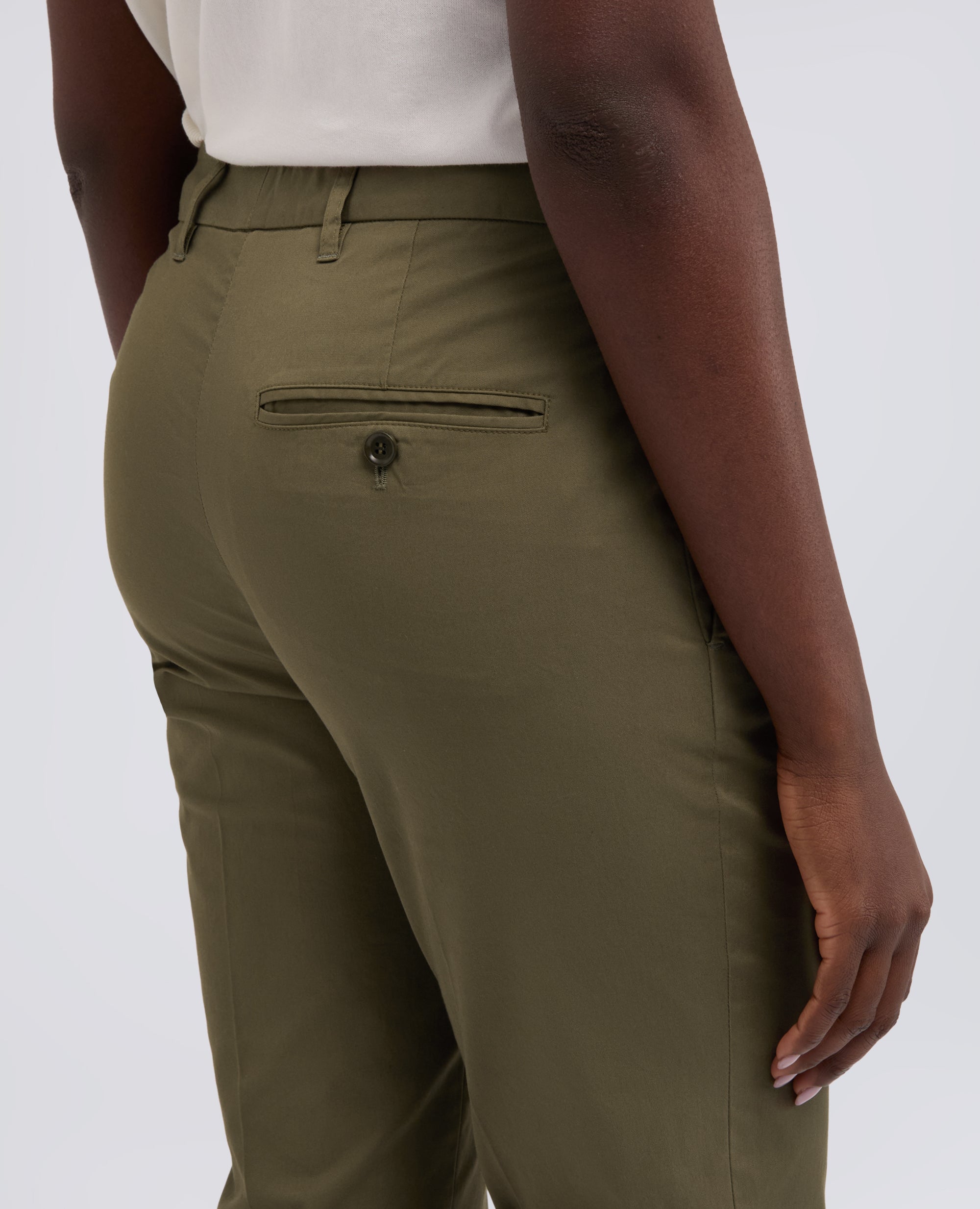 PANTALONE IN TWILL DI COTONE STRETCH - VERDE - ASPESI