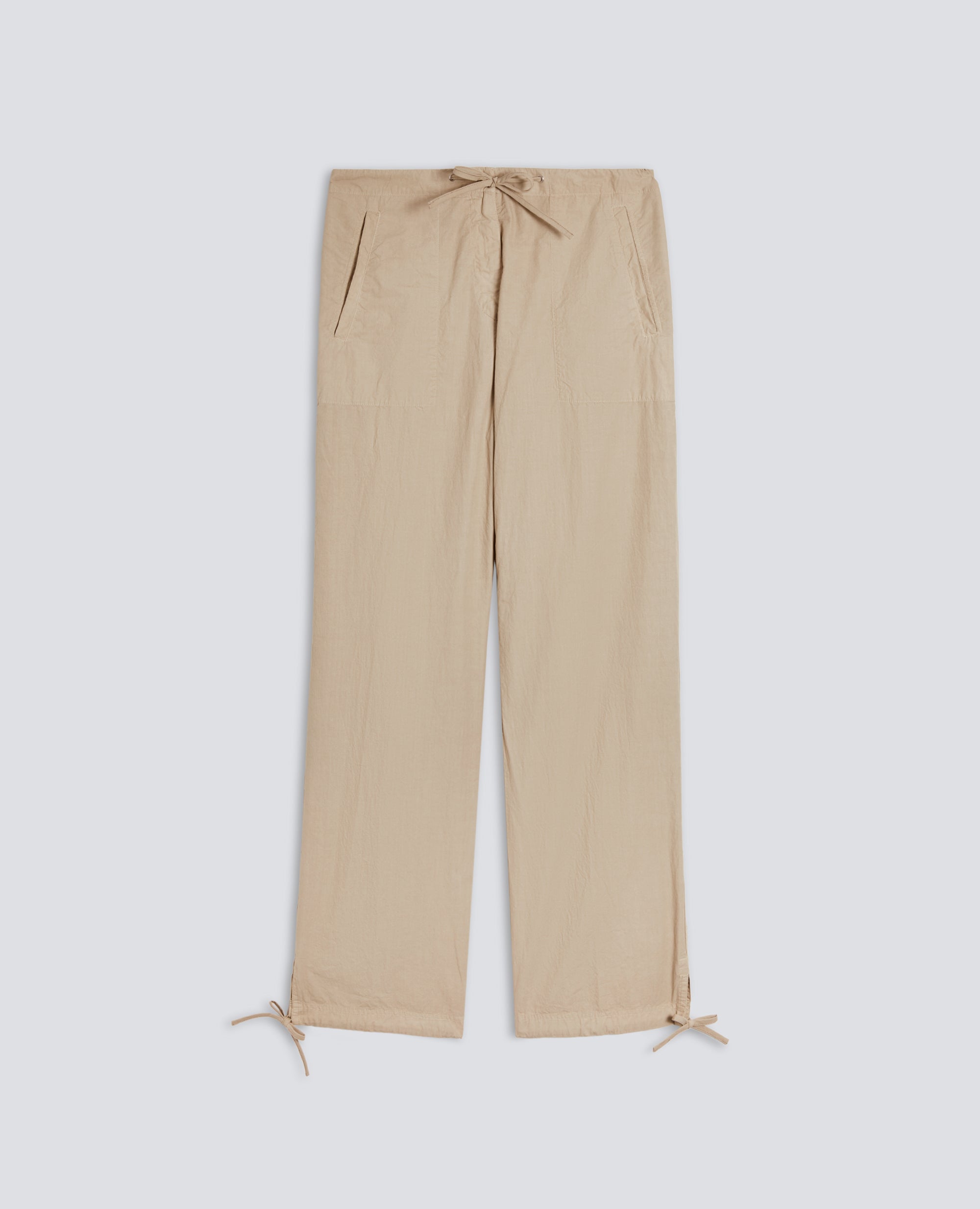 PANTALONE IN POPELINE  DI COTONE CON COULISSE - BEIGE - ASPESI
