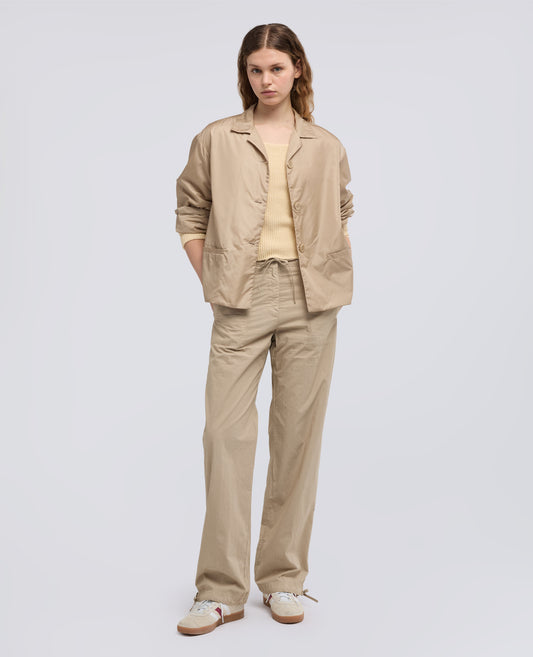 PANTALONE IN POPELINE  DI COTONE CON COULISSE - BEIGE - ASPESI