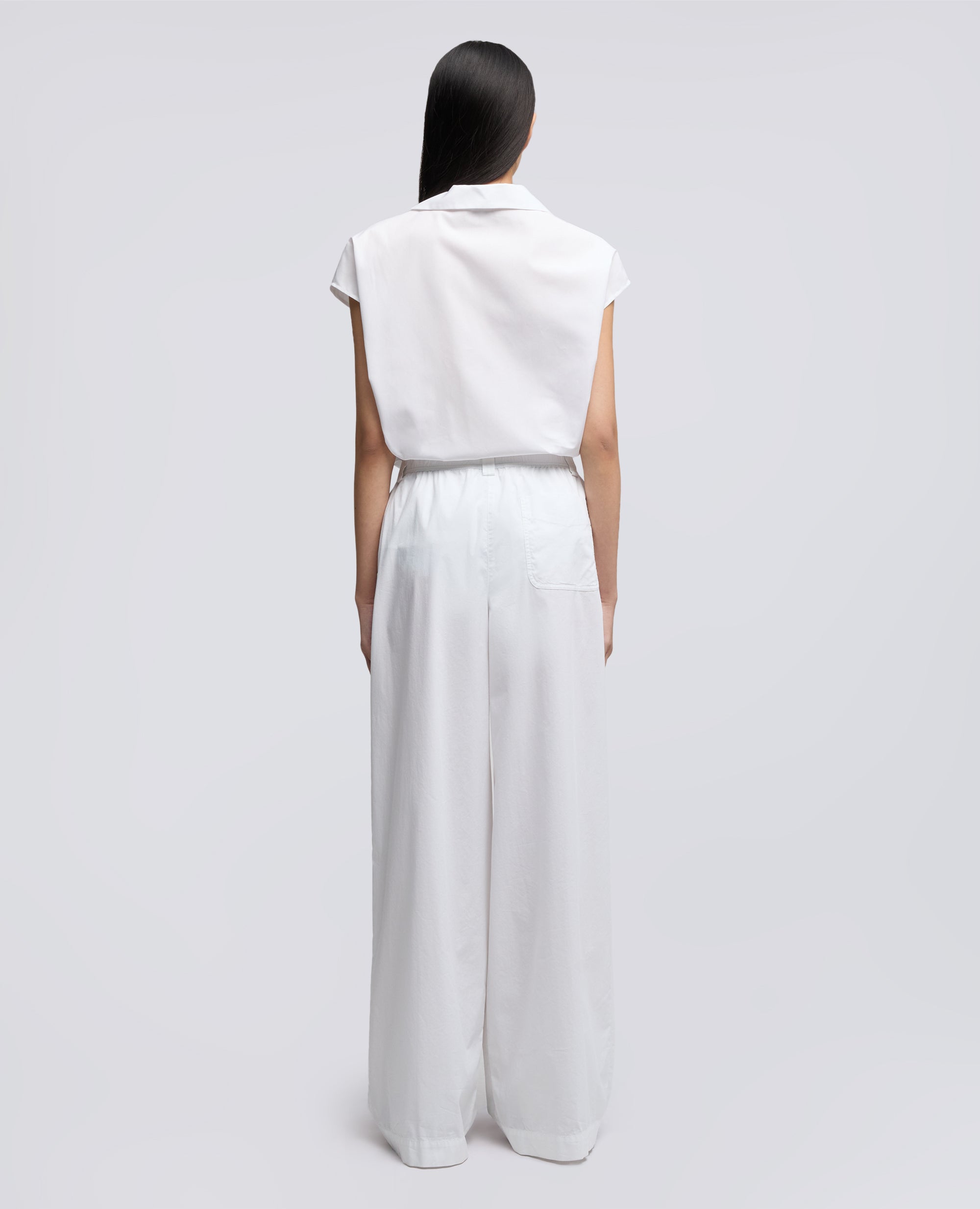 PANTALONE IN POPELINE DI COTONE  E NYLON STRETCH - BIANCO - ASPESI