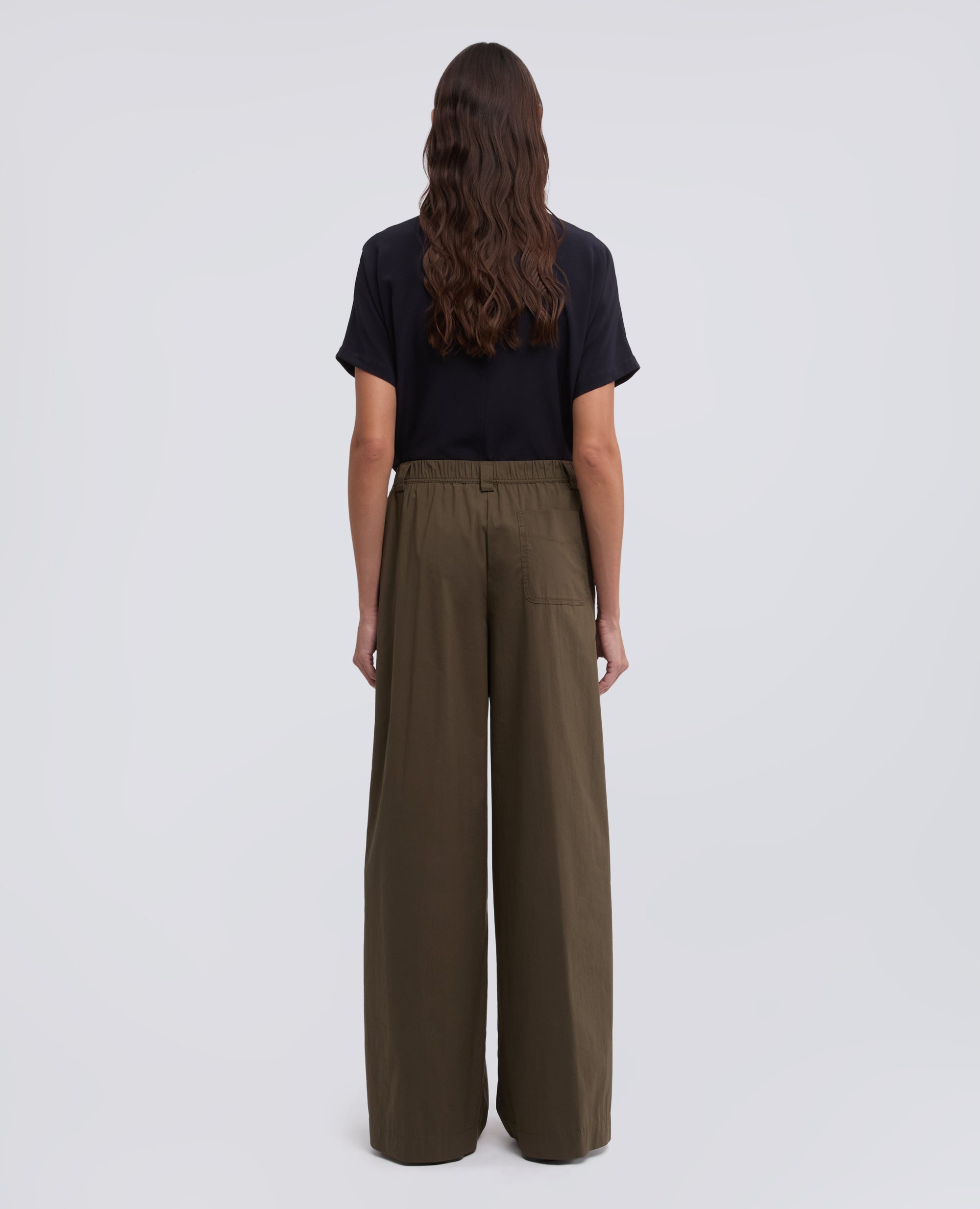 PANTALON EN POPELINE EN COTON EXTENSIBLE EN NYLON - VERDE - ASPESI
