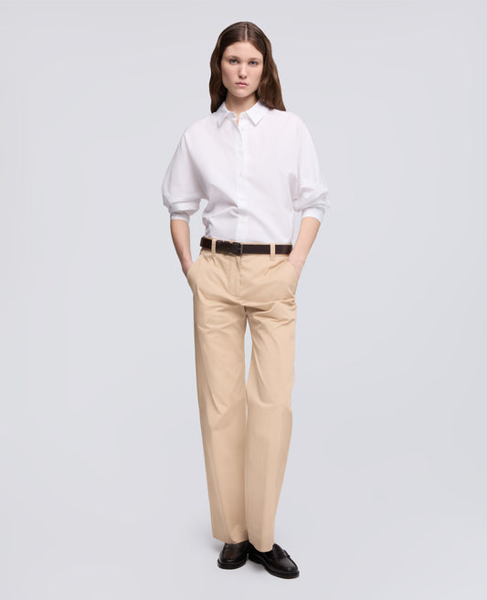 PANTALONE IN EXTRA FINE TWILL DI COTONE TINTO PEZZA - BEIGE - ASPESI