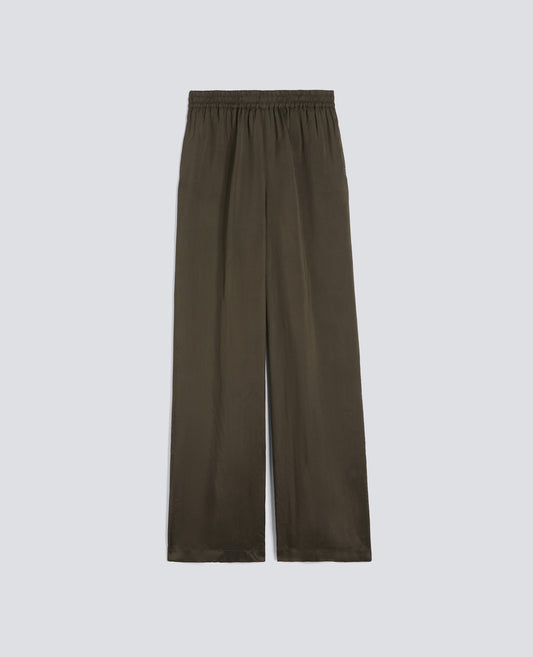 PANTALONE IN TWILL DI VISCOSA LAVATO - VERDE - ASPESI