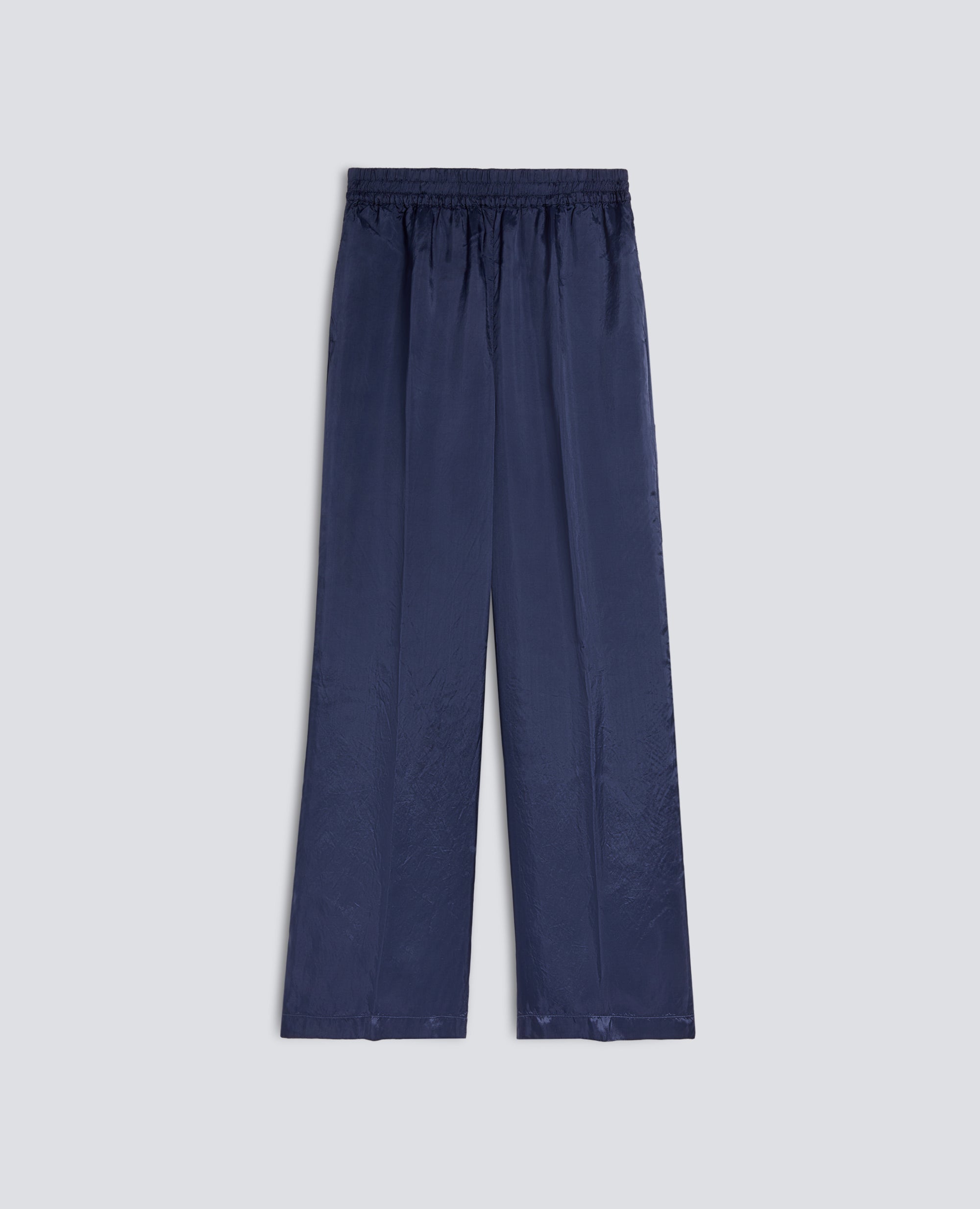 PANTALONE IN TWILL DI VISCOSA LAVATO - BLU - ASPESI