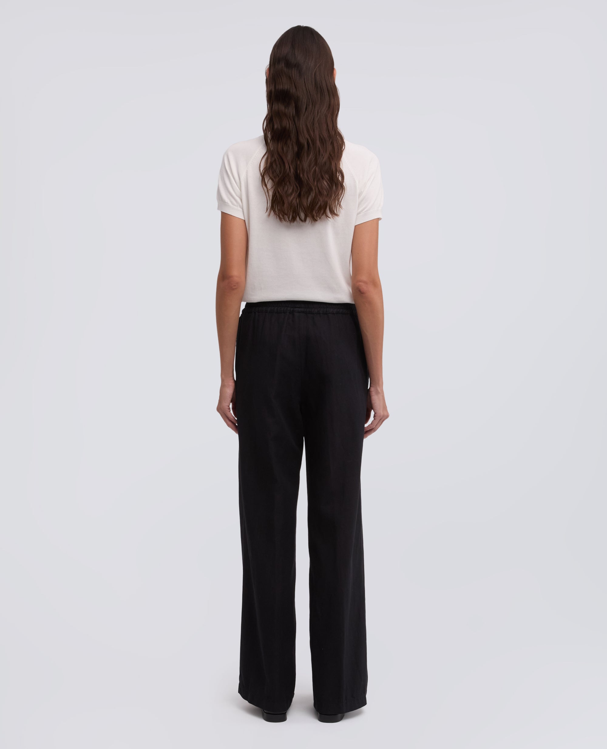 PANTALONE IN GABARDINE IN COTONE E LINO FIAMMATO TINTO CAPO - BLU - ASPESI